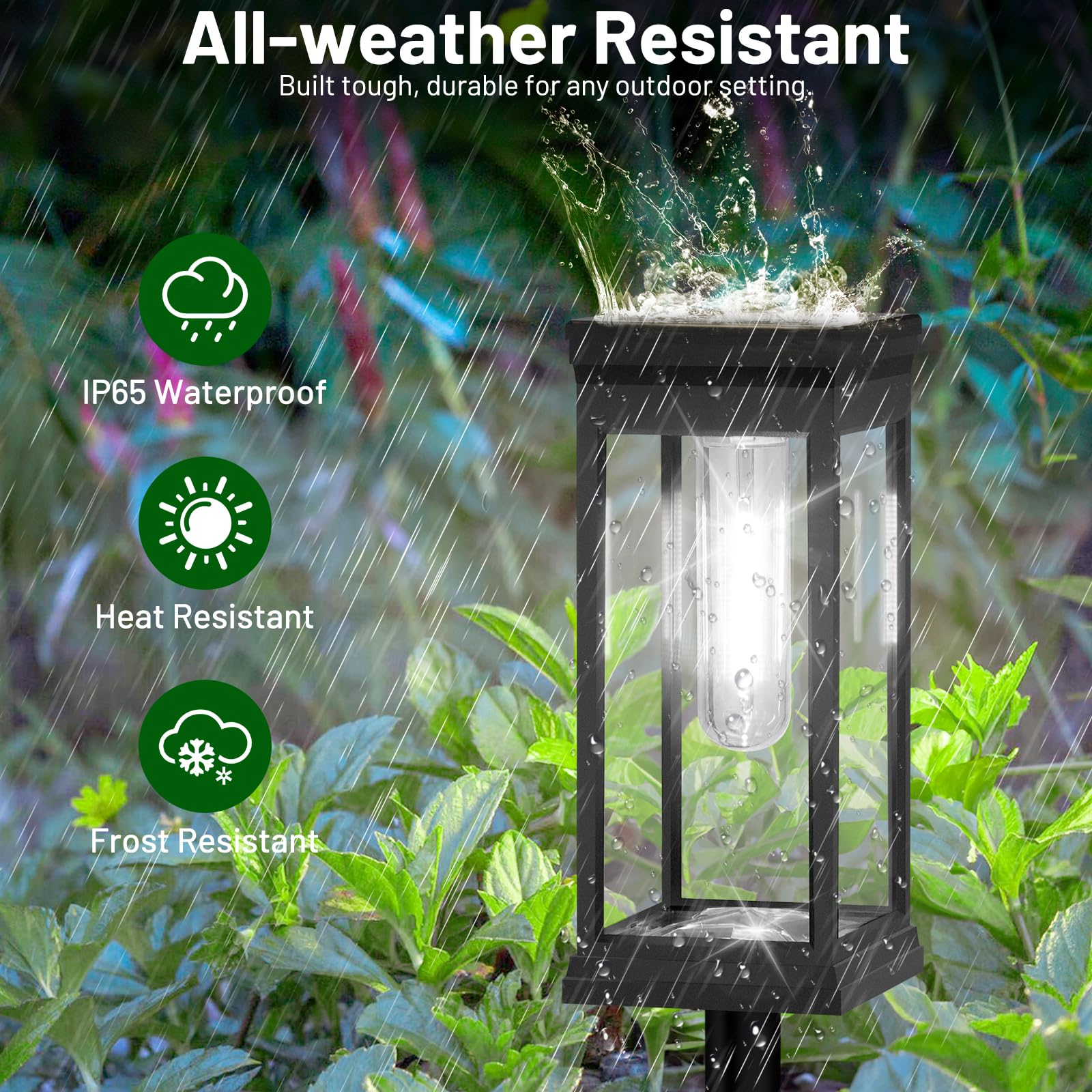 BesLowe Solar Pathway Lights, 12-Pack Super Bright LED, Waterproof, Cool White, Model SZ-22002, Acrylonitrile Butadiene Styrene