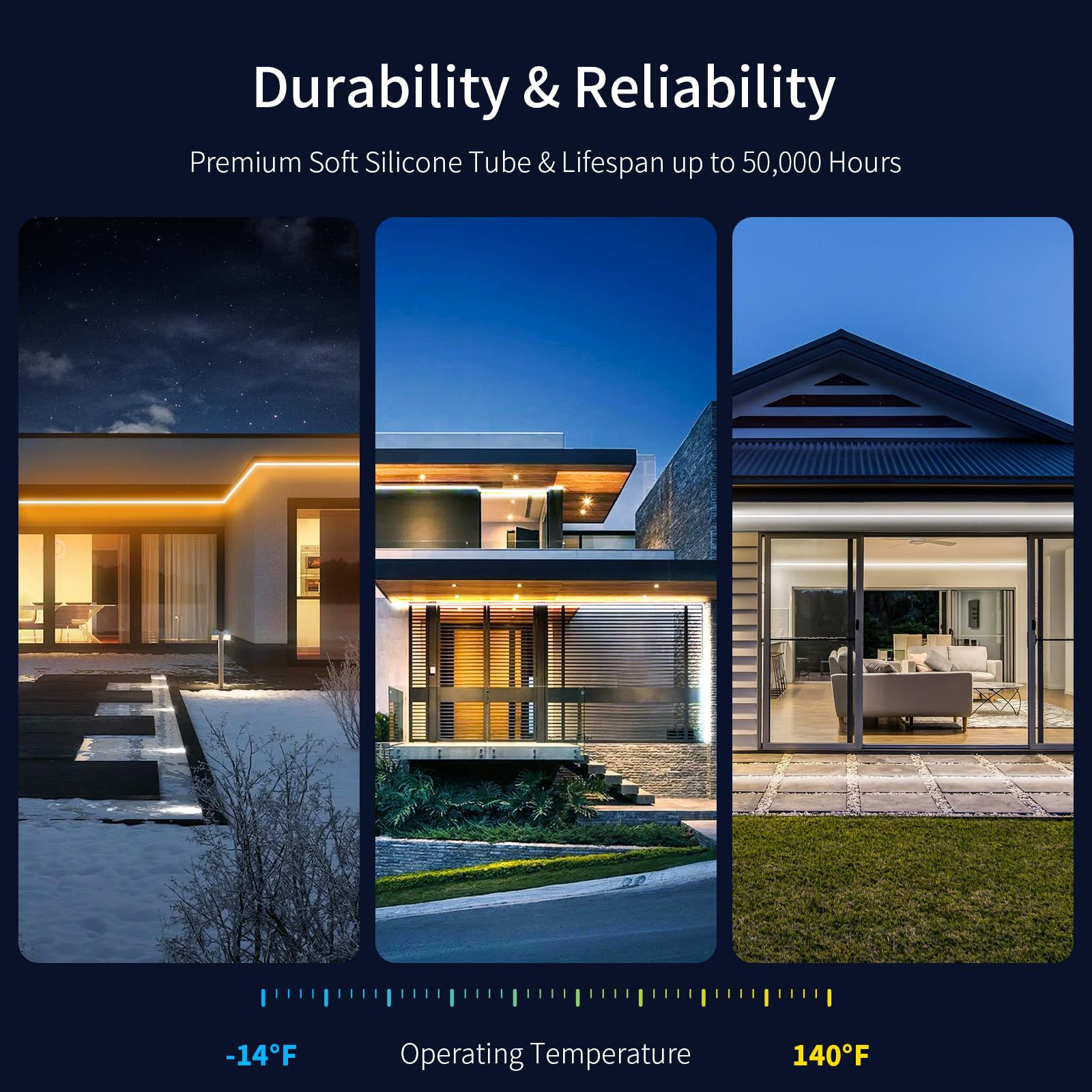 Ustarus 20Ft Neon Led Strip Lights, Dimmable Tunable White, Ip65 Waterproof With Remote