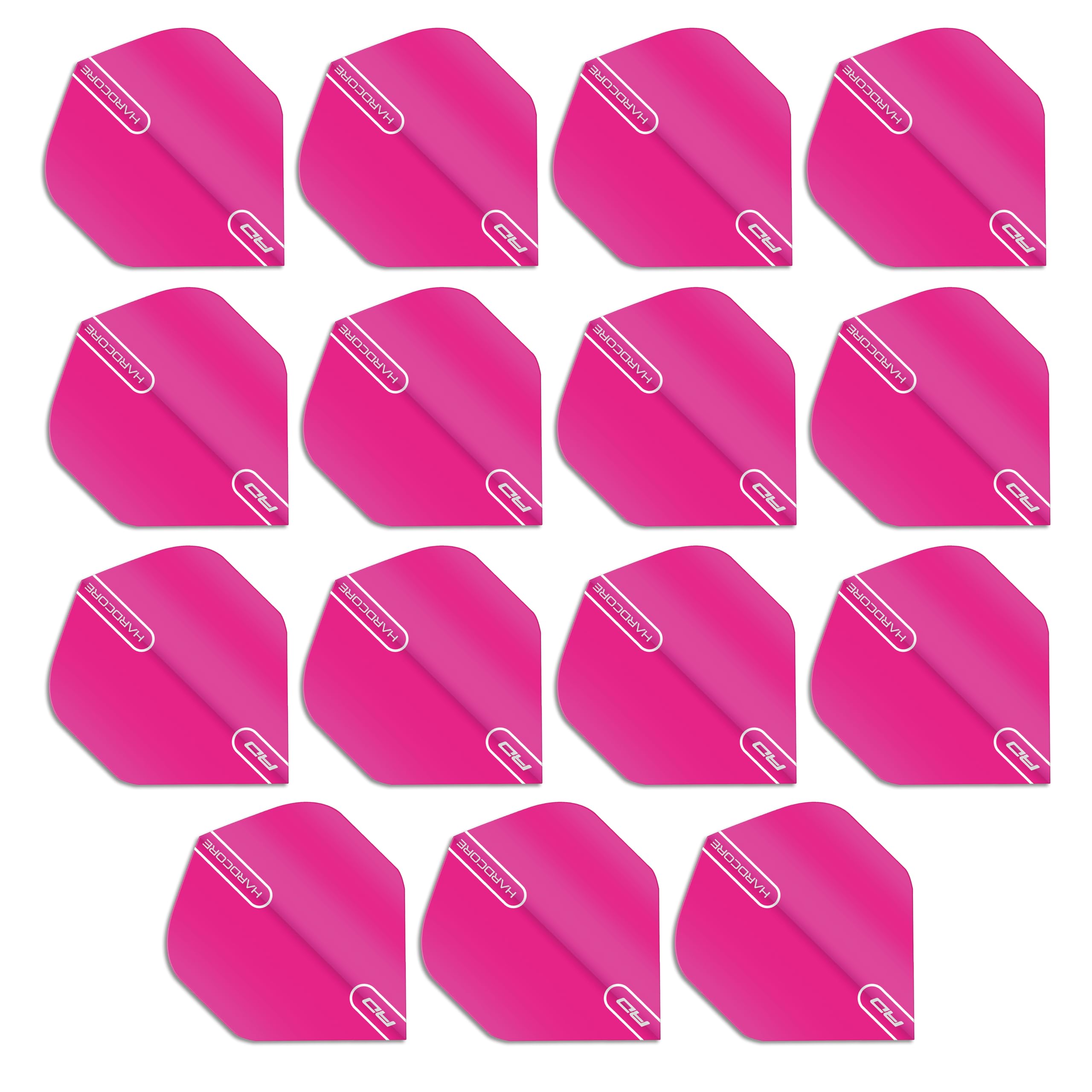 RED DRAGON Hardcore Fluoro Pink Extra Thick Standard Dart Flights - 5 Sets Per Pack (15 Dart Flights in Total)