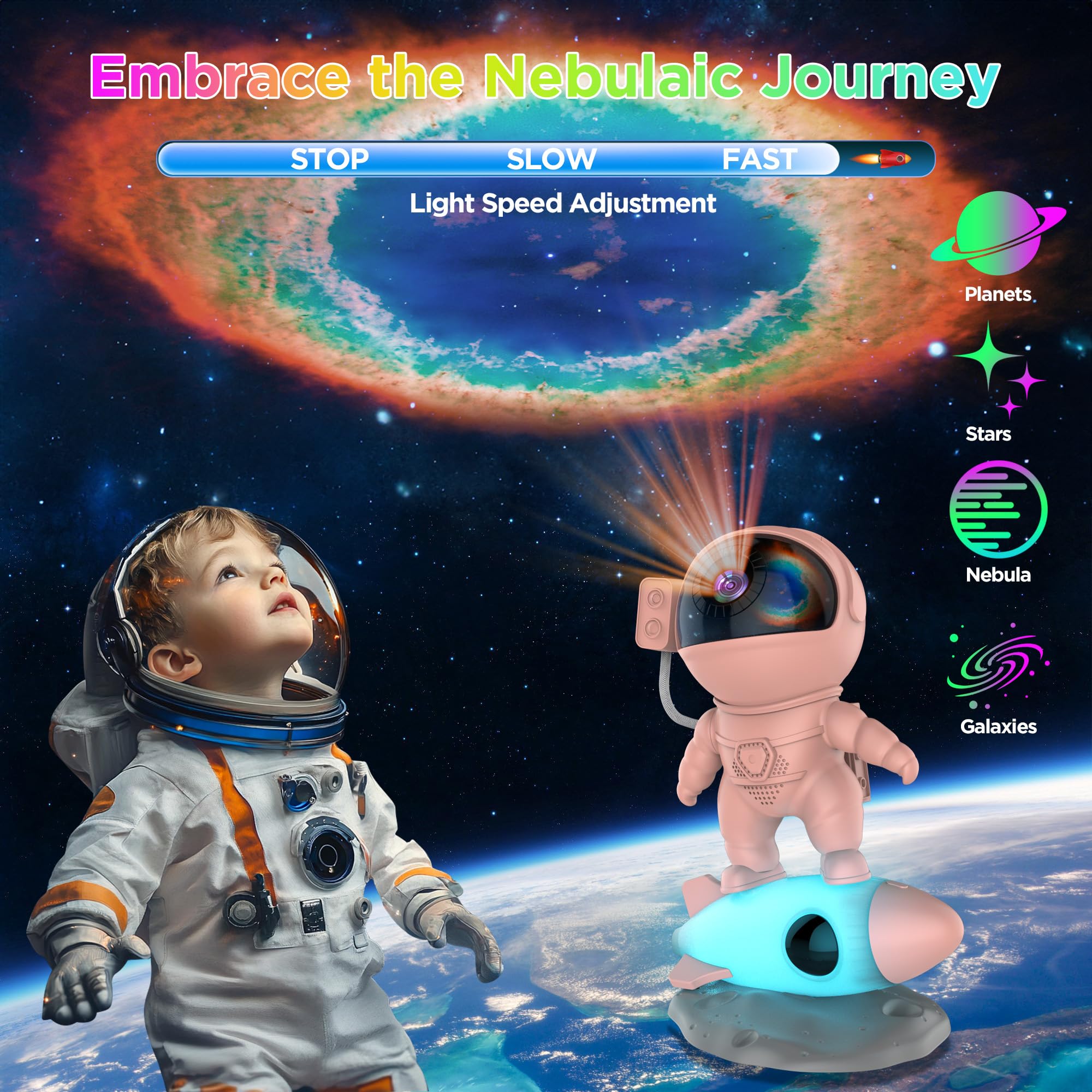 Flylily Galaxy Projector, 12 In 1 Hd Planetarium Astronaut Galaxy Projector For Bedroom, Galaxy Star Night Light Projector For K