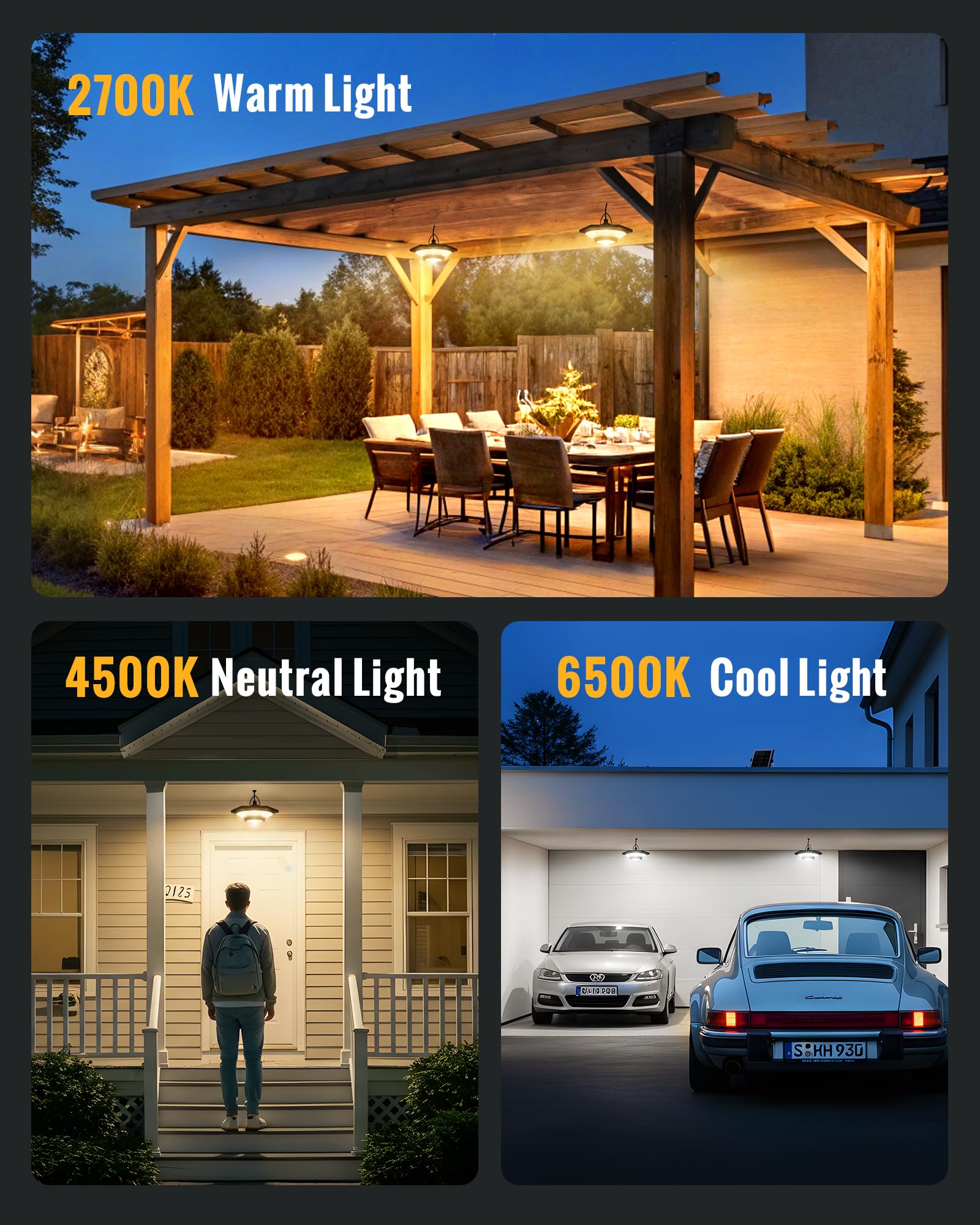 FabStyl Solar Shed Light, 4000LM, 228 LED, Remote Control, Motion Sensors, Model FSP3, Multiple Colors, 1 Pack