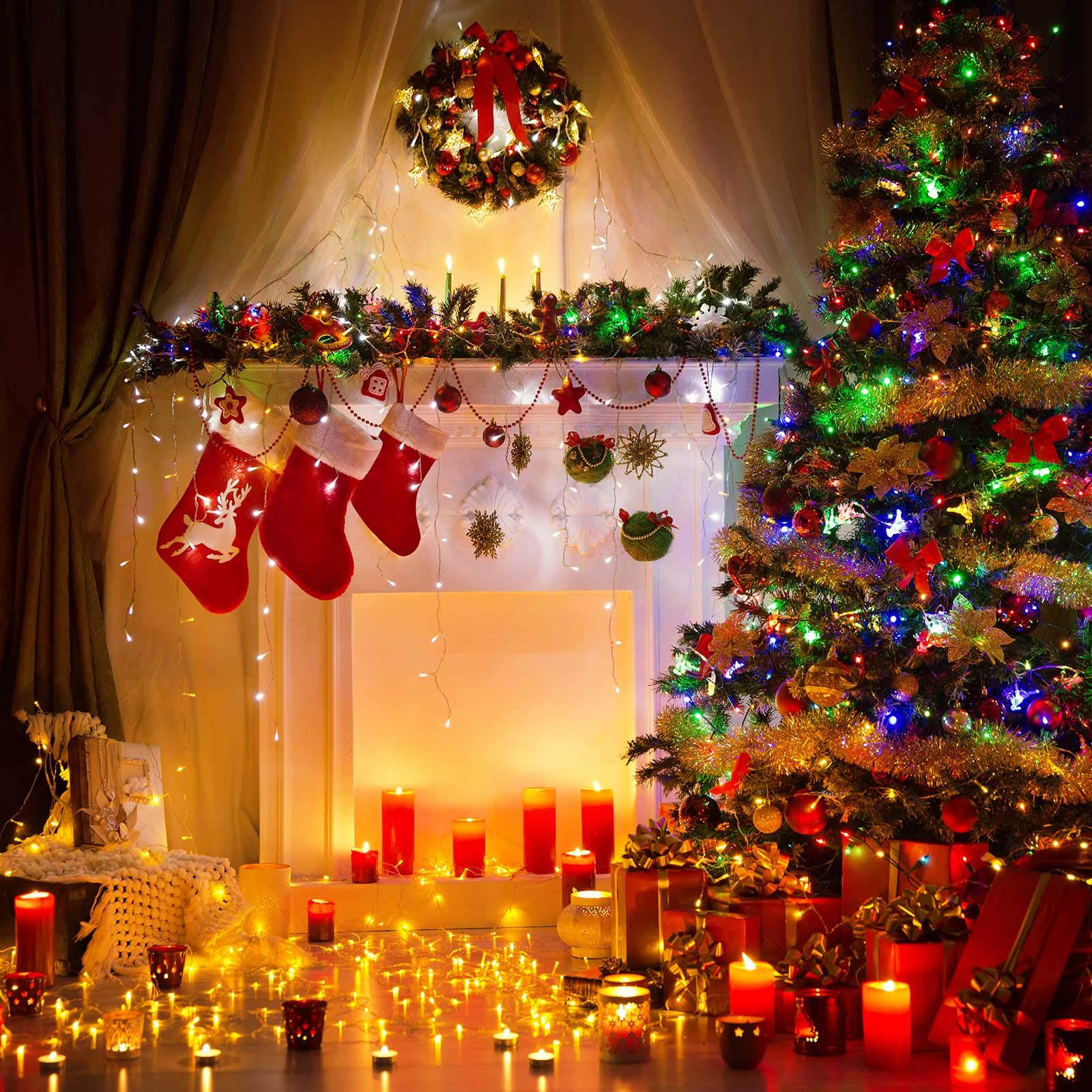 Minetom Clear Christmas Lights 2 Pack 26.5 Feet 100 Counts Mini String Lights Waterproof for Indoor Outdoor Patio Wreath Garden