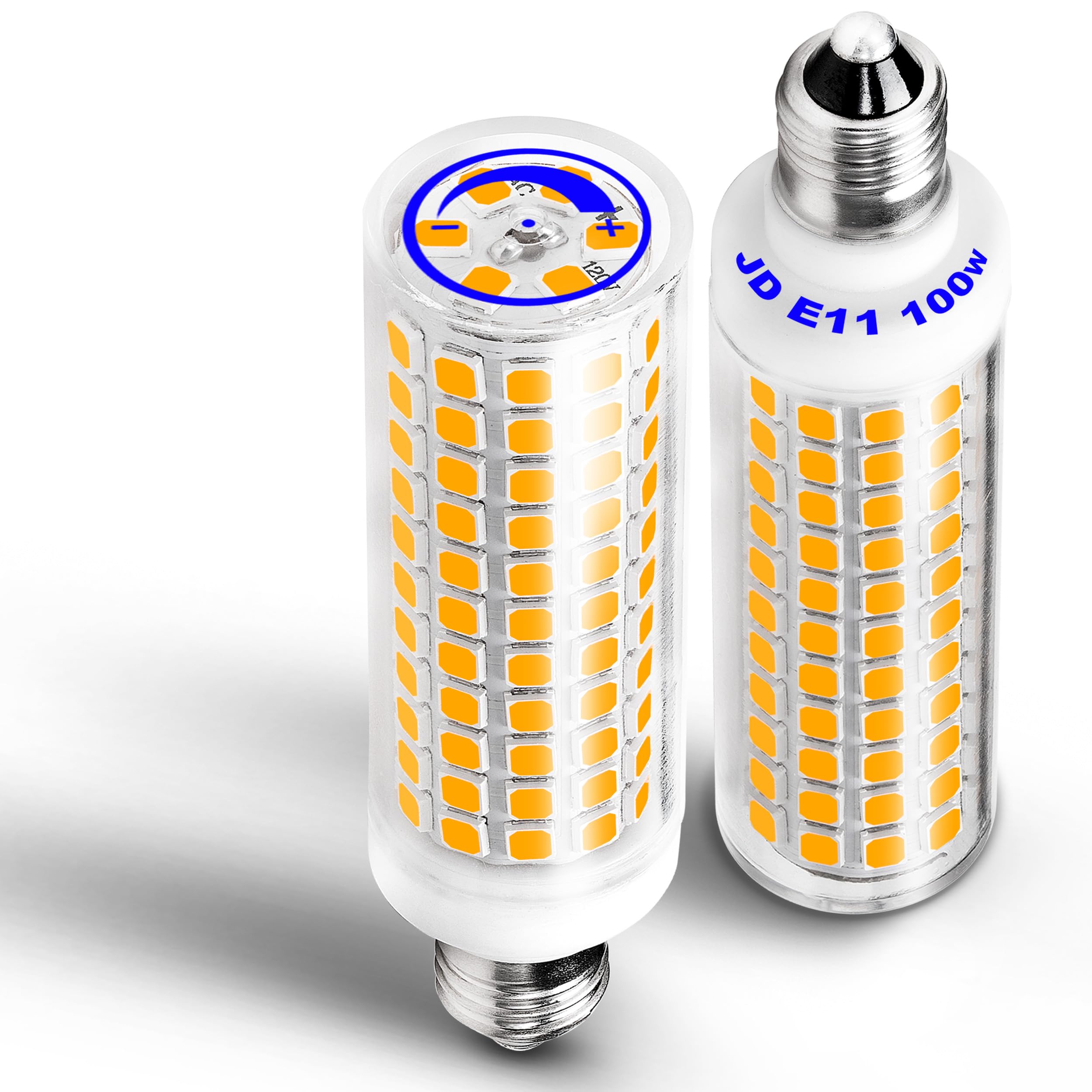 Ziomitus Dimmable E11 120V 100W Halogen Candelabra Bulbs Equivalent T3 T4 Mini Base JDE11 Bulb 2700K Warm White 10W 1000 LM E11 for Chandeliers Candelabra Ceiling Fan  Table Lamps 2Pack