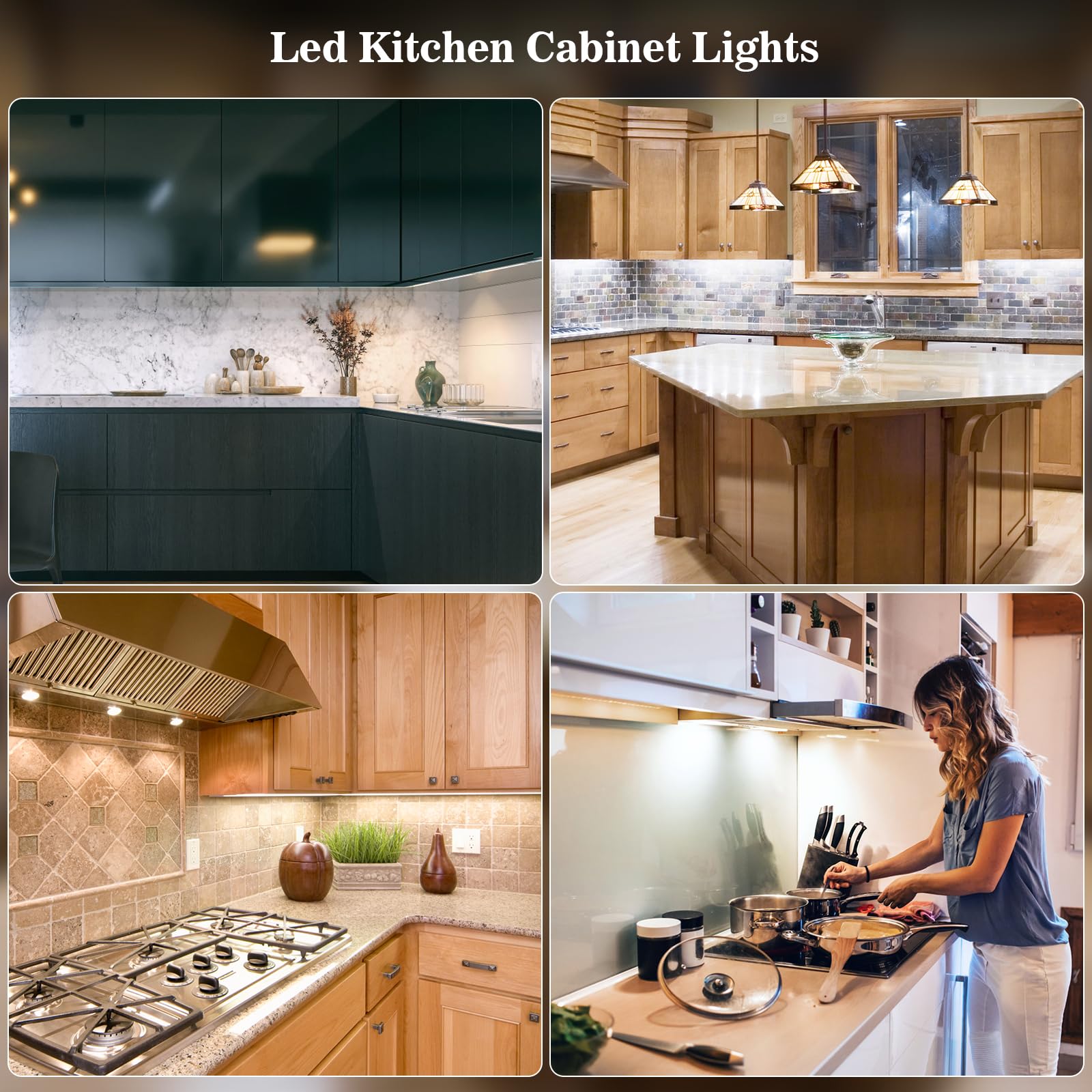 Daymeet Under Cabinet Lights Adjustable Brightness 3 Color Remote Control 9.8ft Polycarbonate Model XRCFDLY-1