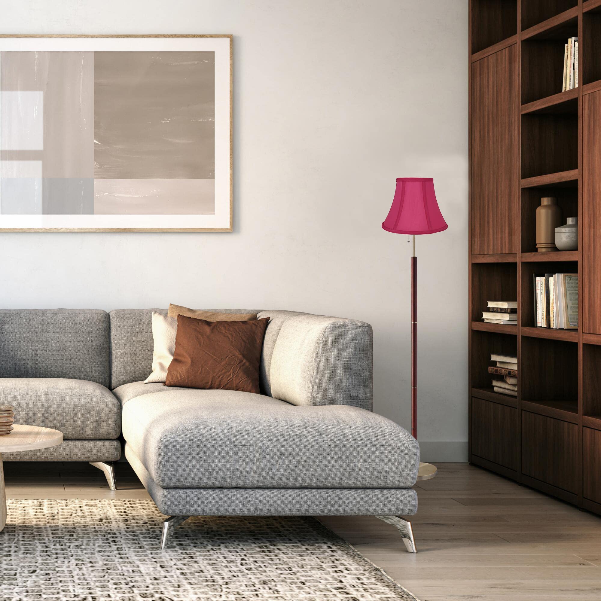 Urbanest Softback Bell Lampshade Set Of 2, Faux Silk, 5X9X7, Fuchsia, Spider-Fitter