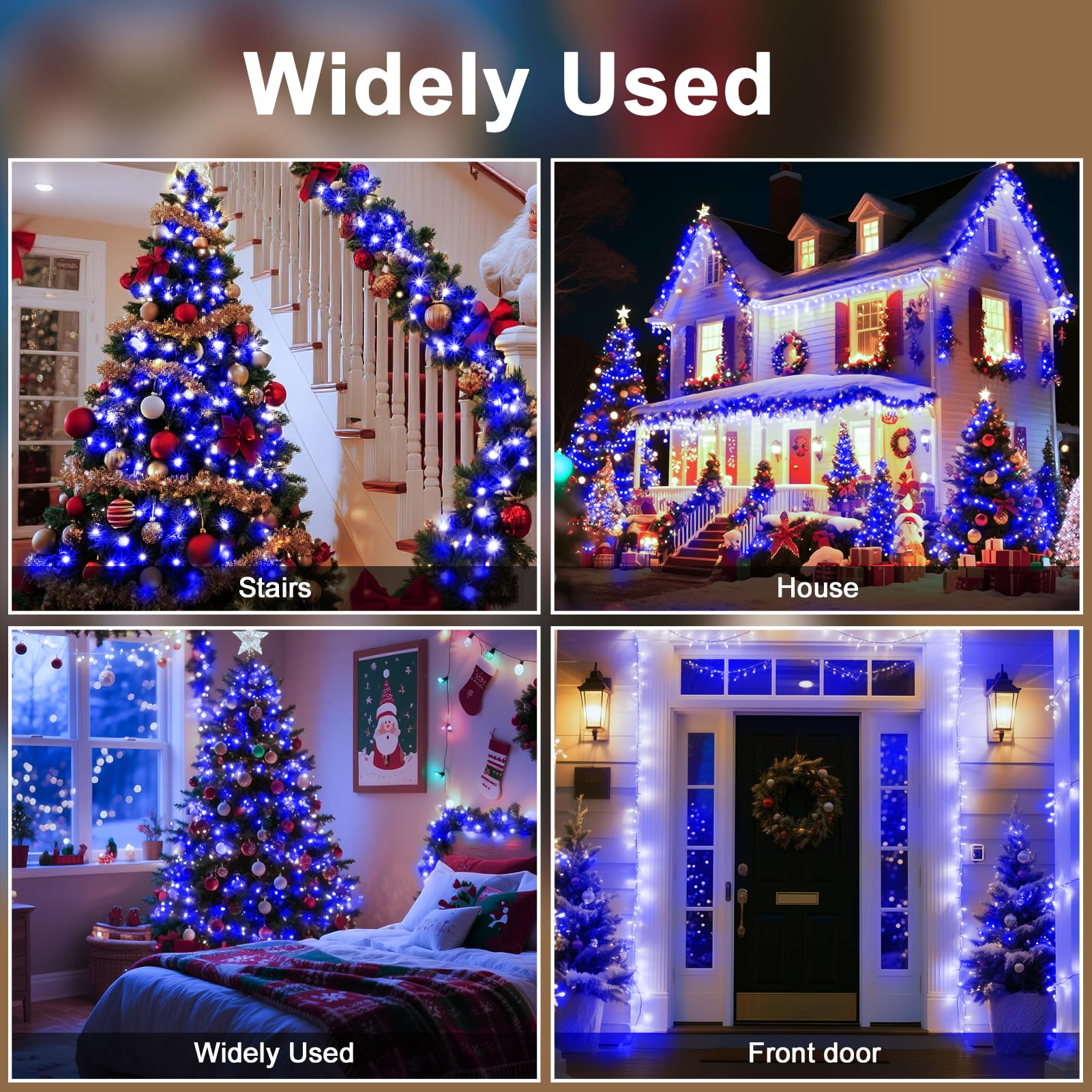 Jdgjyds 393 Ft Christmas Lights 1000 Led Xmas Lights Outdoor Christams String Lights Waterproof 8 Modes & Timer  Fairy Lights Plug In For  ing  Patio  Party  Holiday Christmas Decor (Blue)