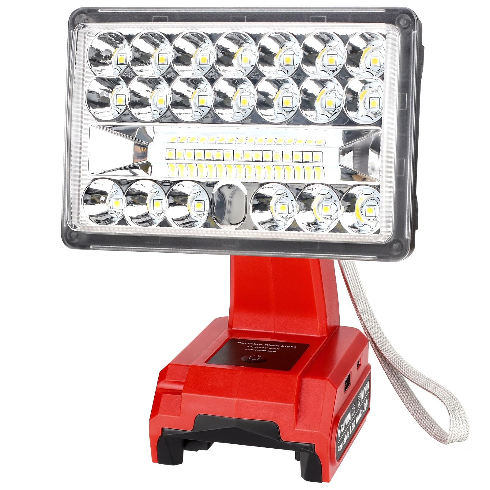 GRVODFRTA 28W 2000LM Cordless LED Work Light for Milwaukee M18 18V Battery Portable Flood Lights for Outdoor Indoor Workshop Job