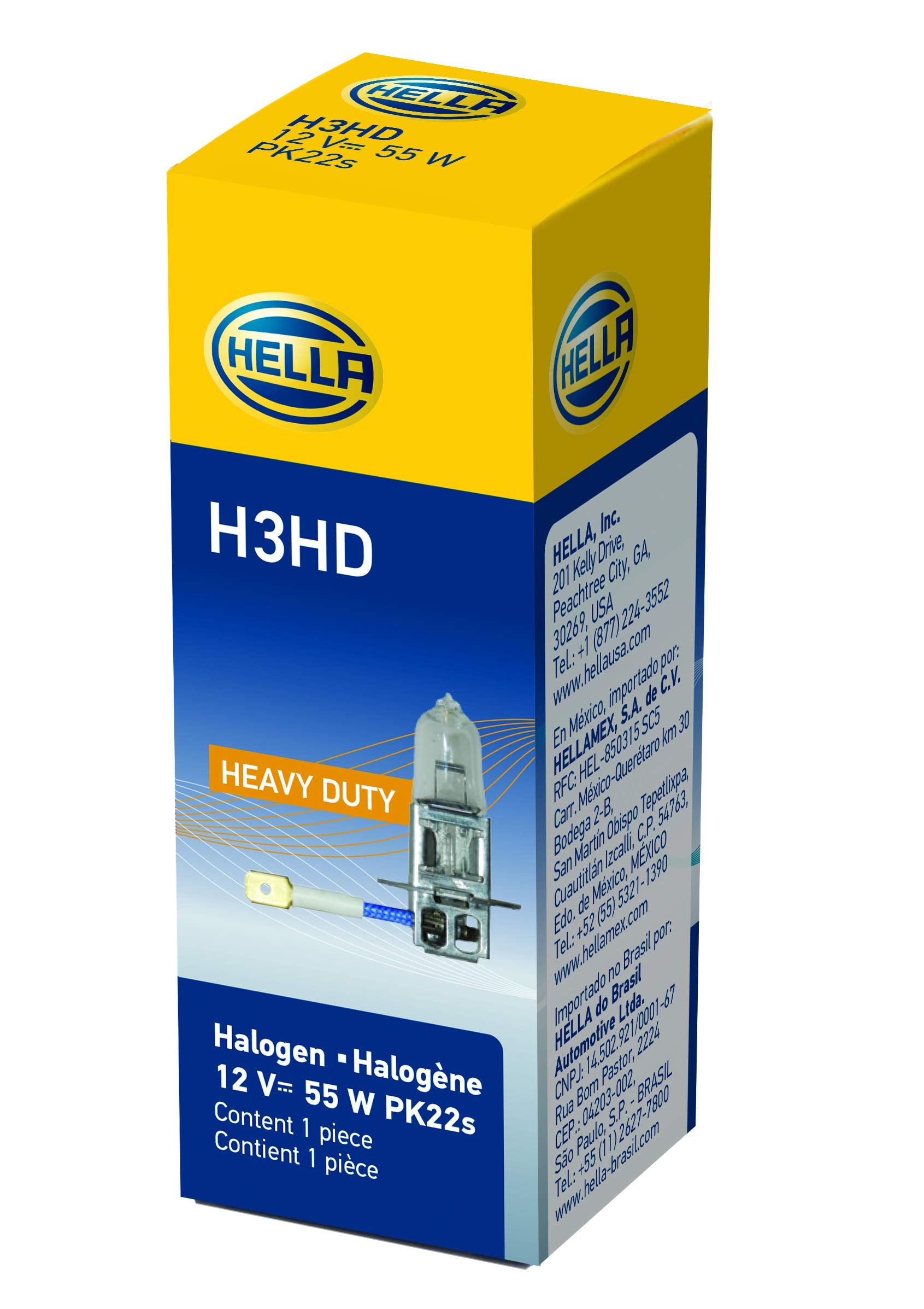 Hella H3Hd Heavy Duty Bulb, 12V 55W, Multi Color, Durable Performance