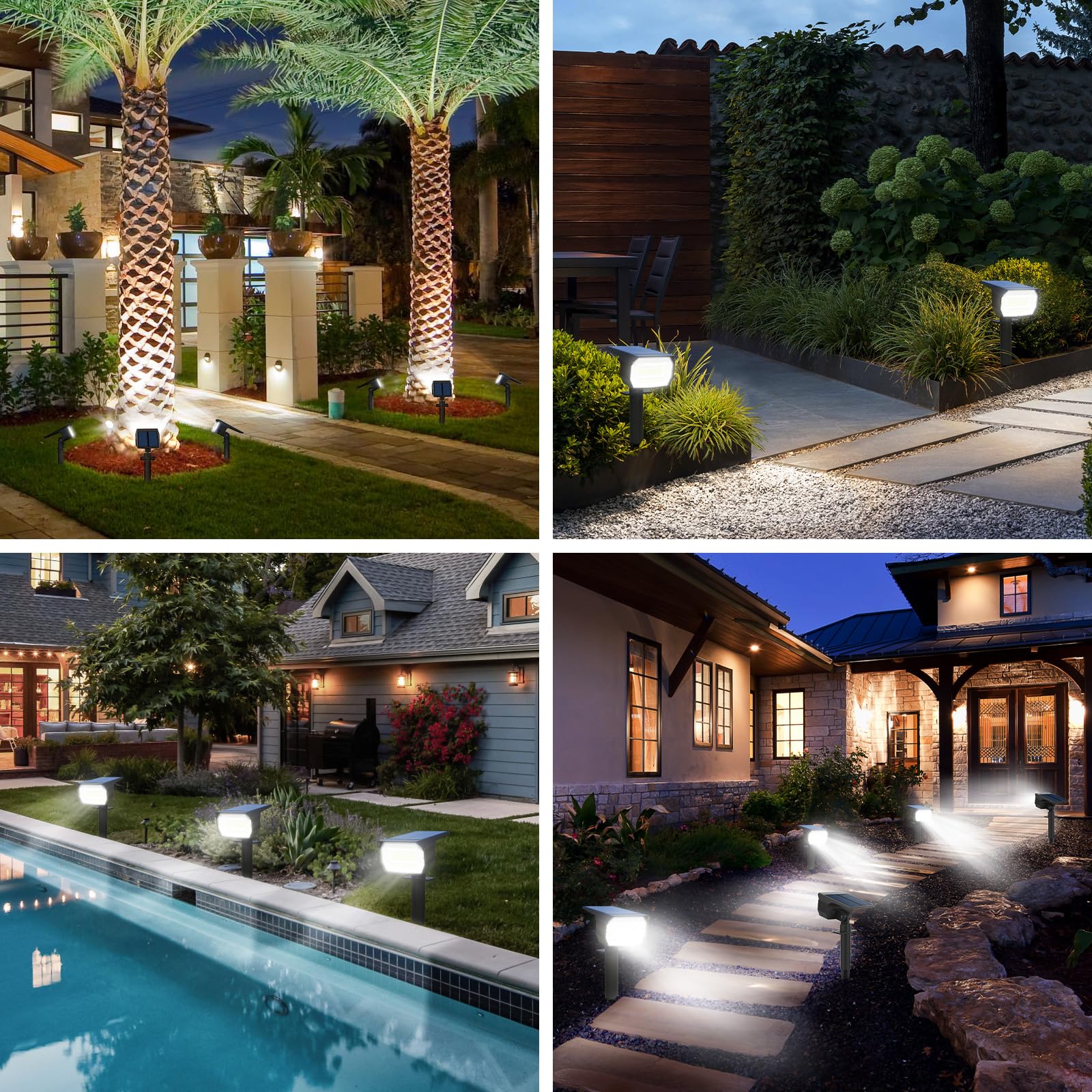 Nipify 1 Pack Solar Lights Outdoor Waterproof, Motion Sensor Spot Lights 3 Modes Solar Powered Spotlights 2-In-1 Auto On/Off Lan