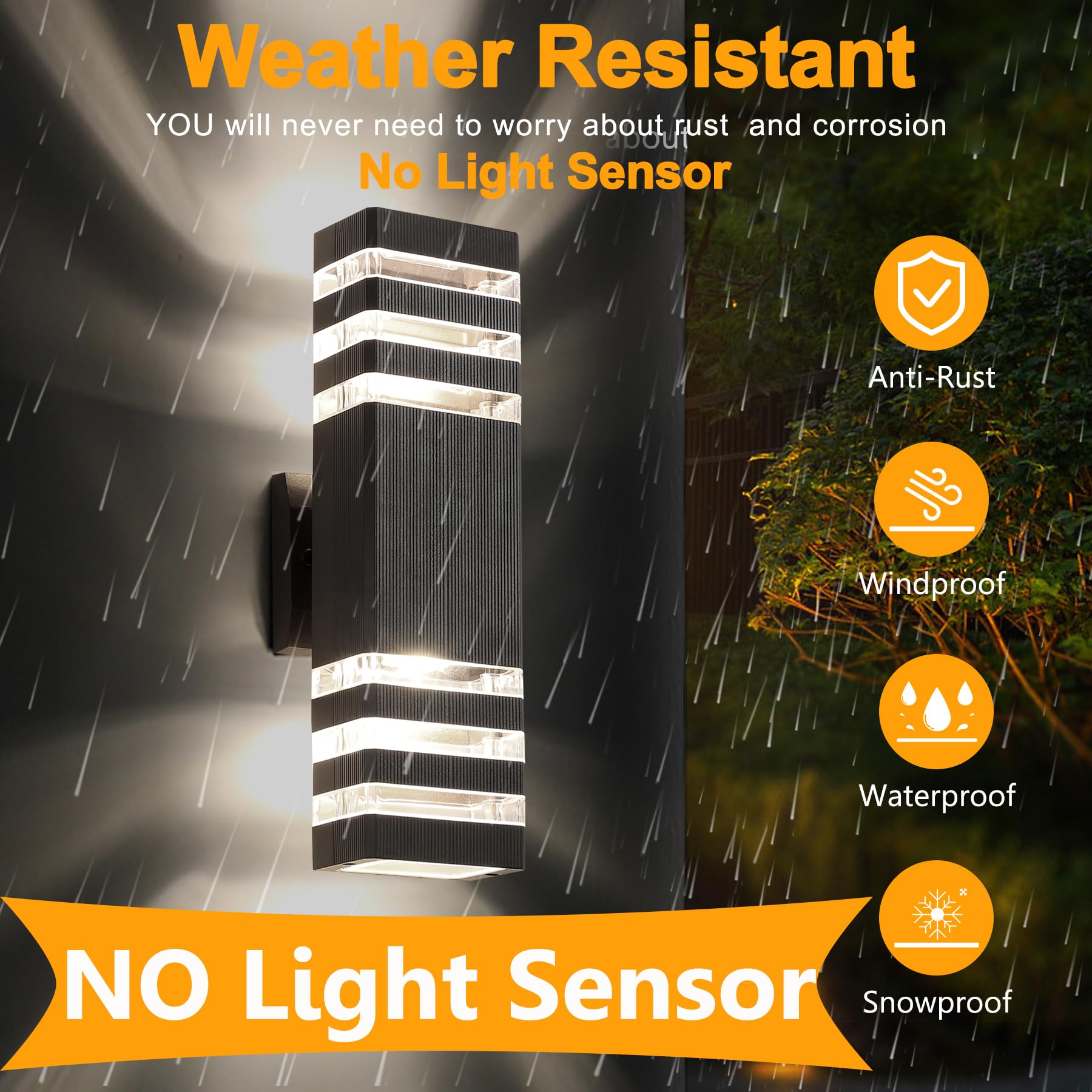 Zsmaiku 2 Pack Led Up And Down Outdoor Lights, 14W Ip65 Warm White Sconce For Patio & Garage