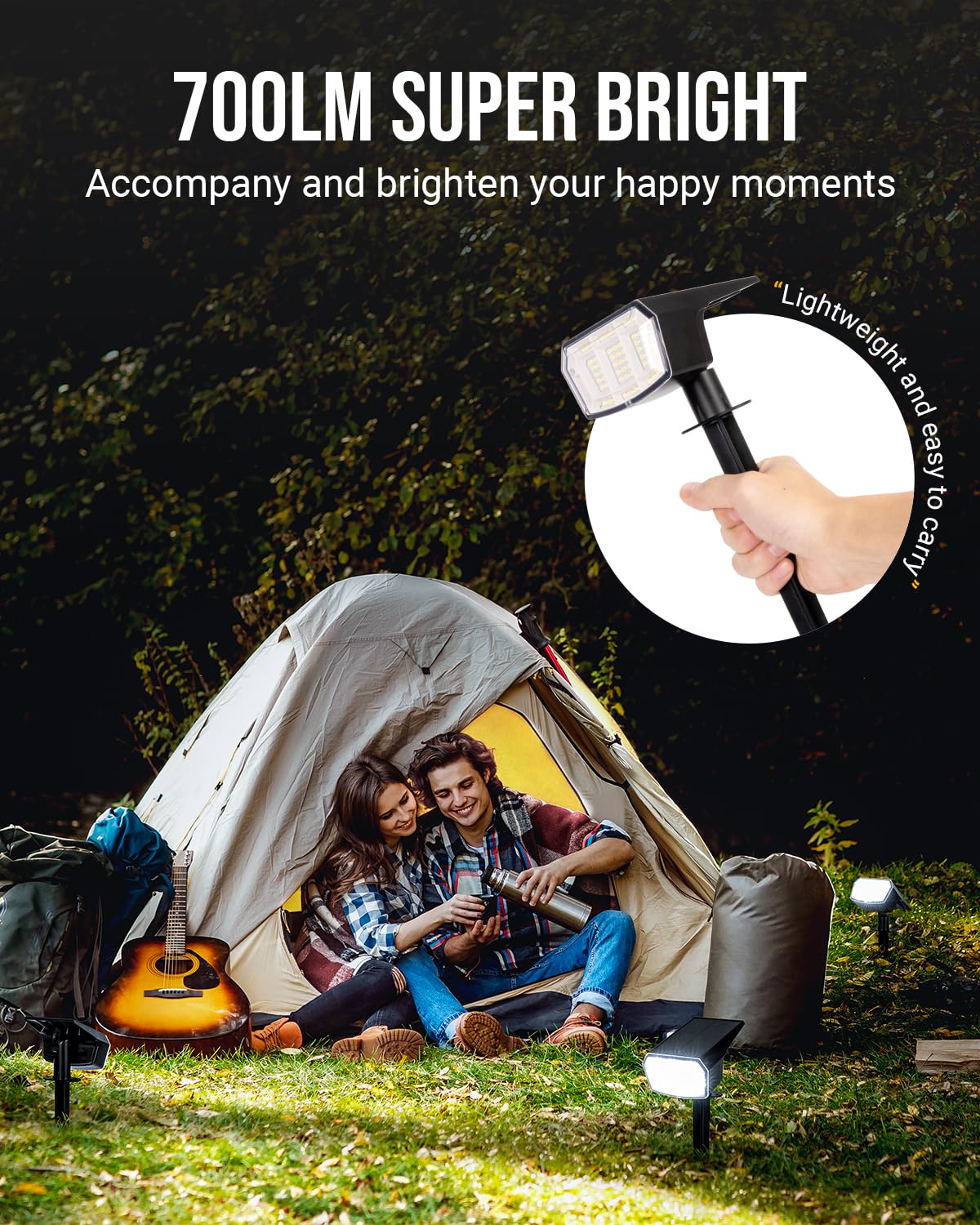 Coozaming Solar Lights Outdoor Waterproof Ip65, 63 Led 3 Lighting Modes Solar Powered Yard Garden Spot Solar Lights For Outside