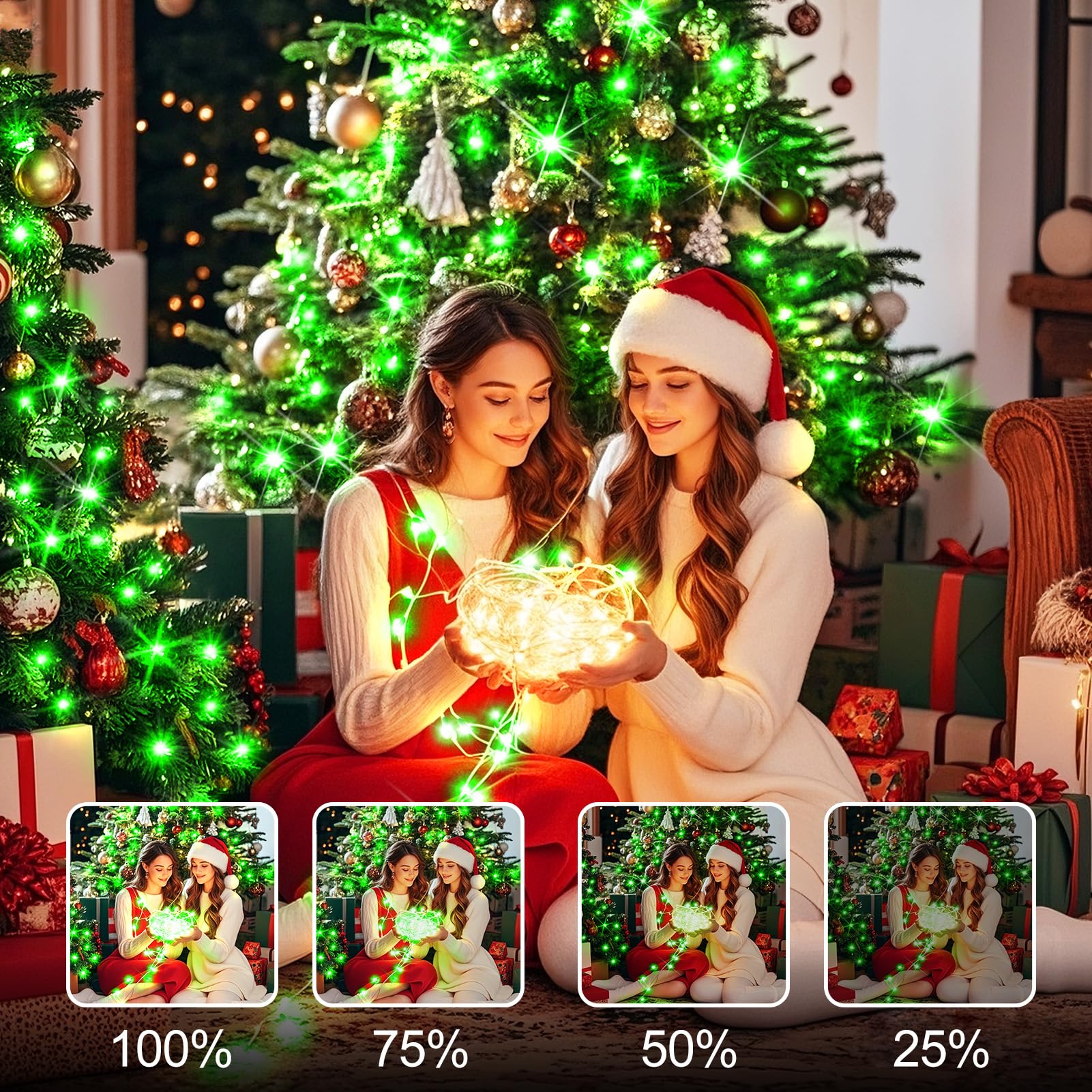 Sauirs 403Ft 1000 Led Christmas Lights Outdoor String Lights With 8 Modes Timer Waterproof Fairy Light Plug In For Outside Indoor Party Xmas Palm Tree Yard Wedding Decorations(Green)