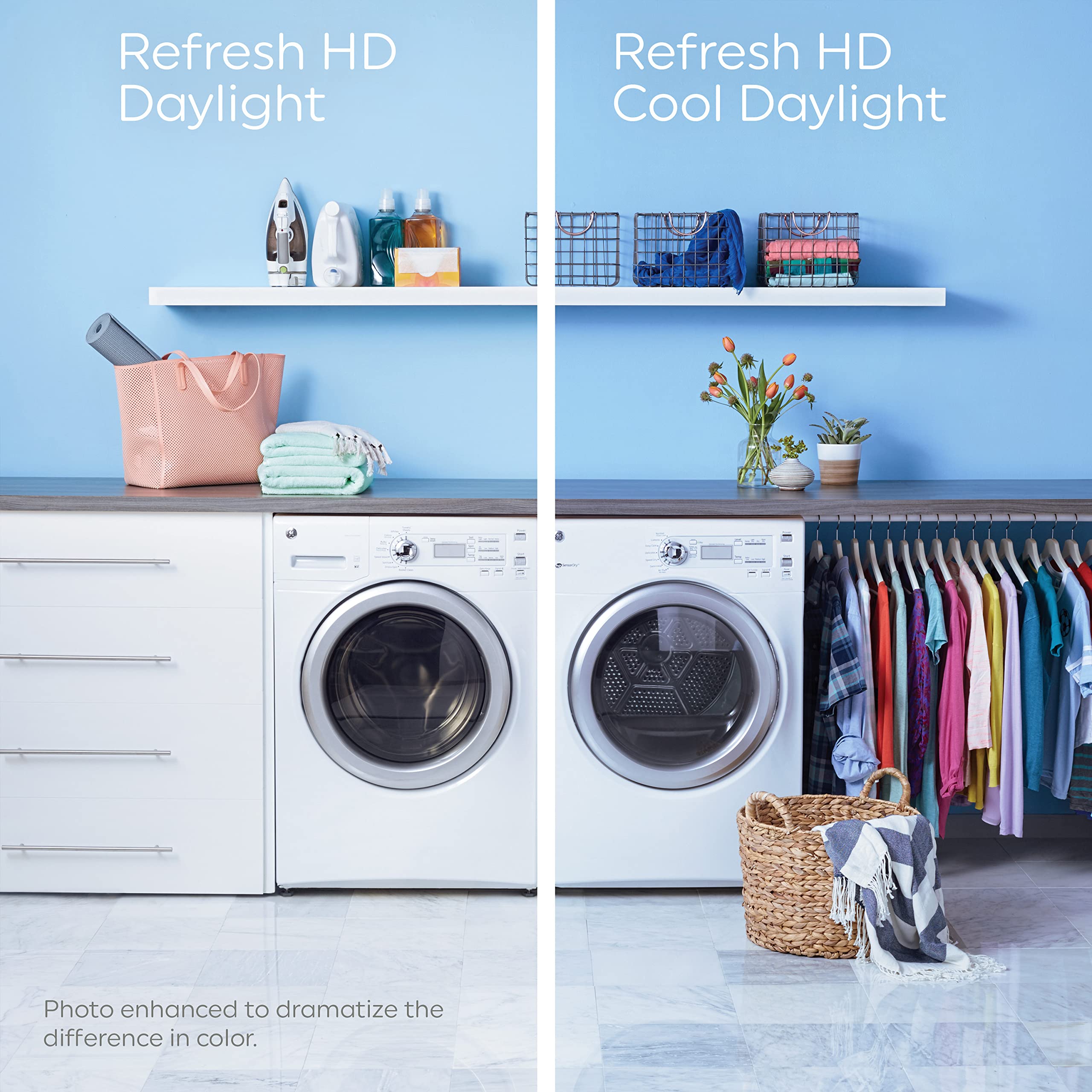 Ge Lighting Refresh Led Light Bulbs, 60 Watt Eqv, Daylight Hd Light, A15 Ceiling Fan Bulbs, Medium Base (2 Pack)