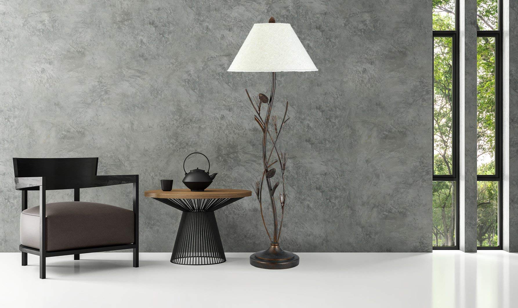 Cal Lighting BO-961FL Floor Lamp, Metal, Willow, 18inx18inx60in