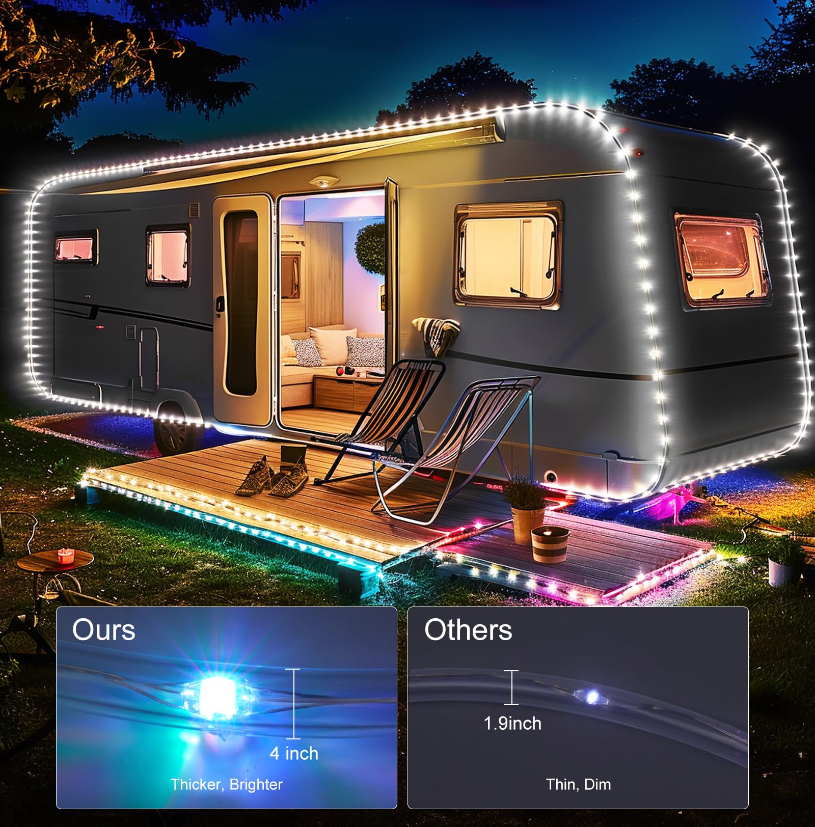 Brightown 33 FT Color Changing Rope Lights, 100 LED Waterproof String Lights for Indoor/Outdoor Decoration