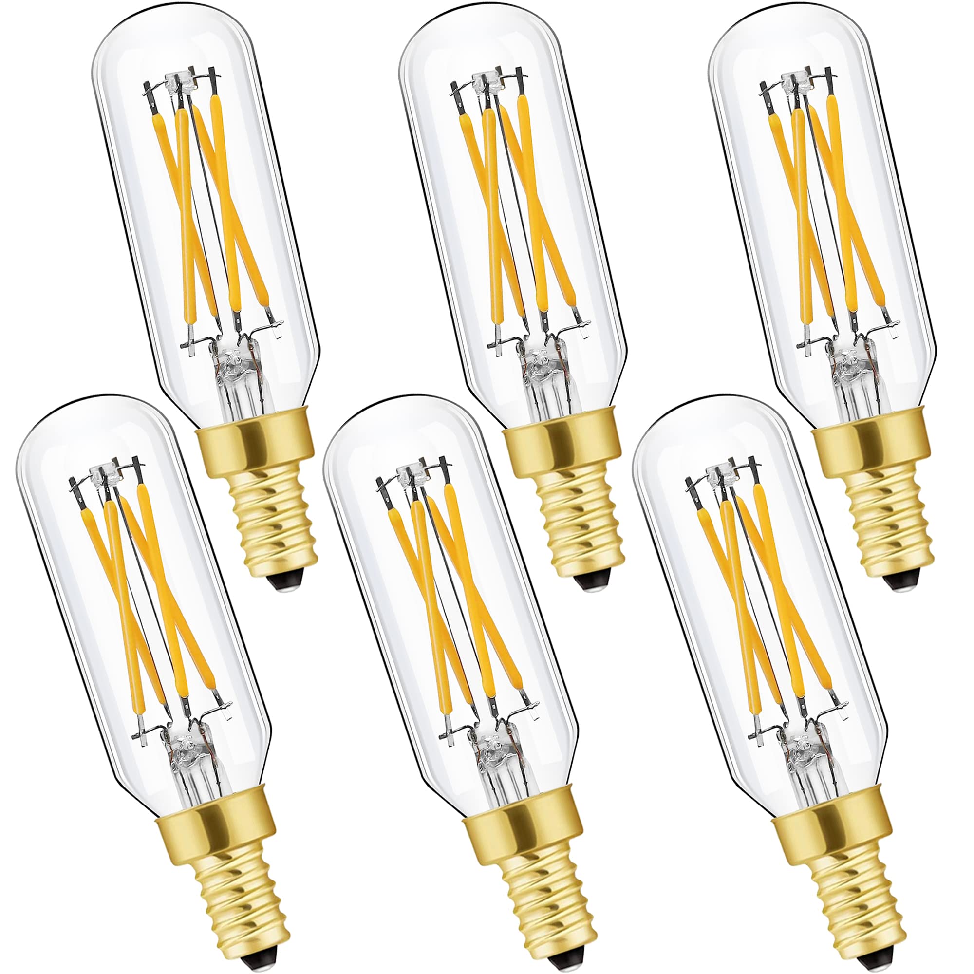 Dimmable T6 Led Bulbs, 4W E12 Edison Light Bulbs Soft White 3000K,500Lm, 40W Candelabra Incandescent Bulbs Equivalent Vintage Le