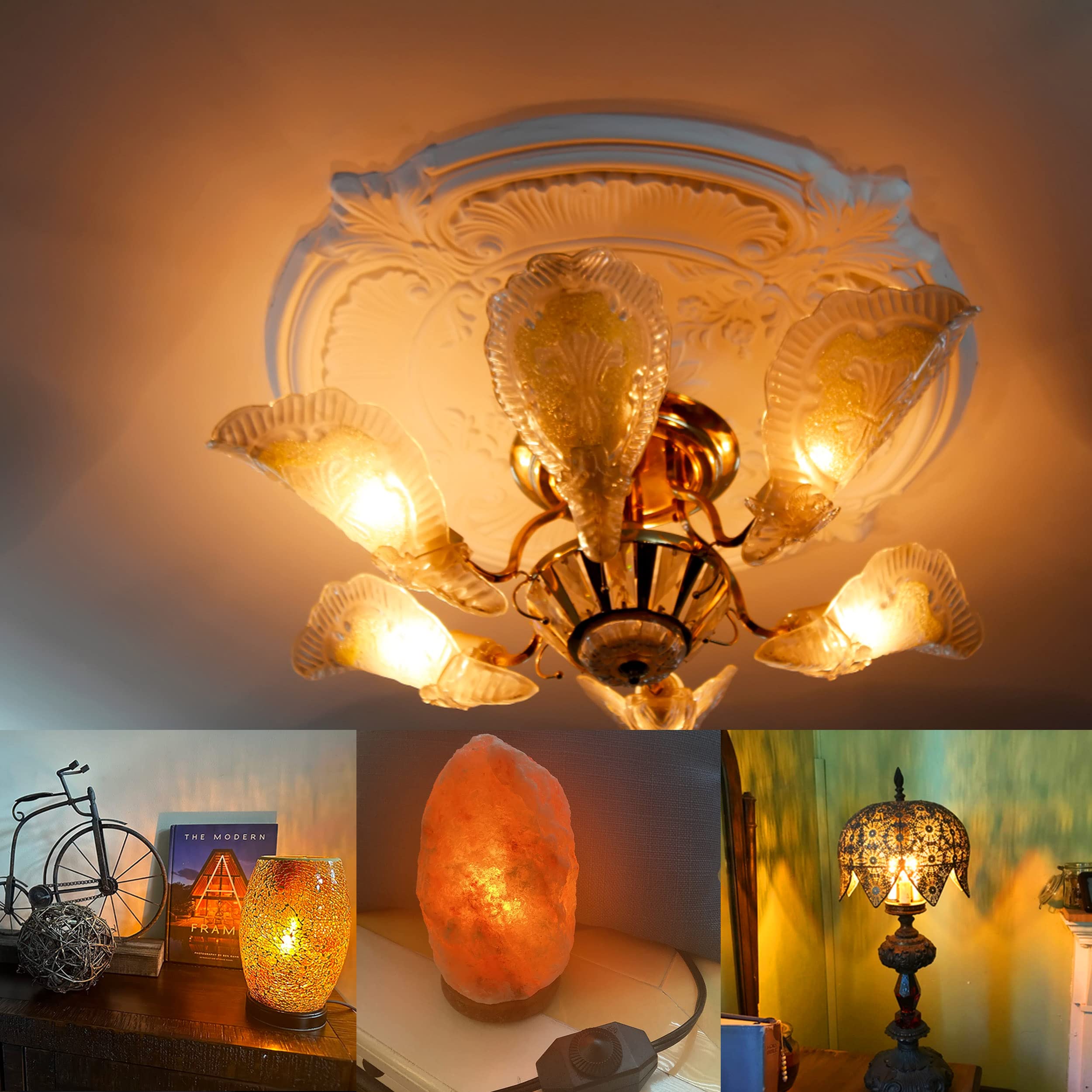 Himalayan Salt Lamp Rock Bulb Dimmable E12 Led Sleep Night Light Bulb 2200K Amber Warm, Kx-2000 40W Candelabra T6 C7 4W E12 Led