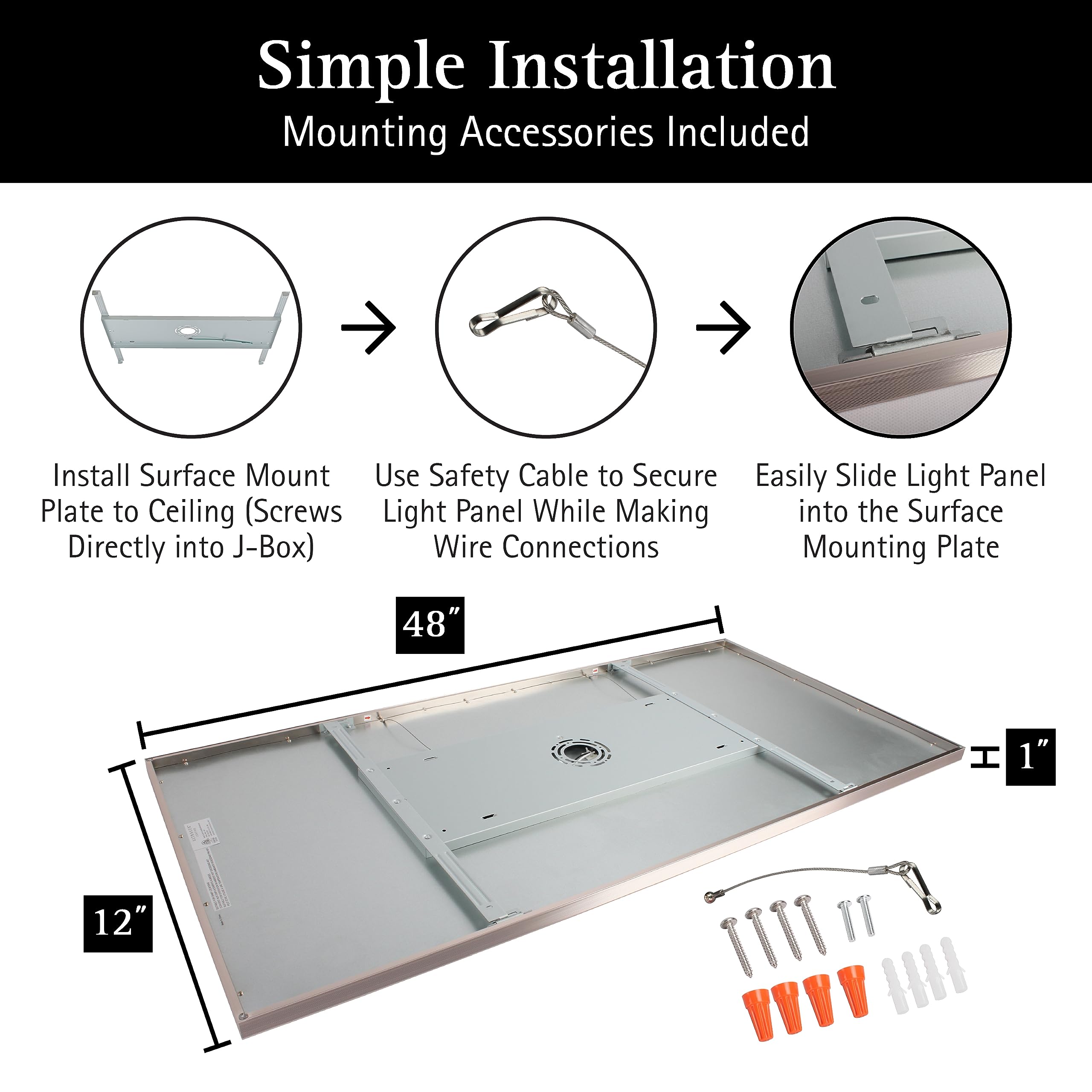 Ultralux 2X4 Ft Dimmable Ceiling Light Panel - Slim Brushed Nickel, 3Cct Adjustable