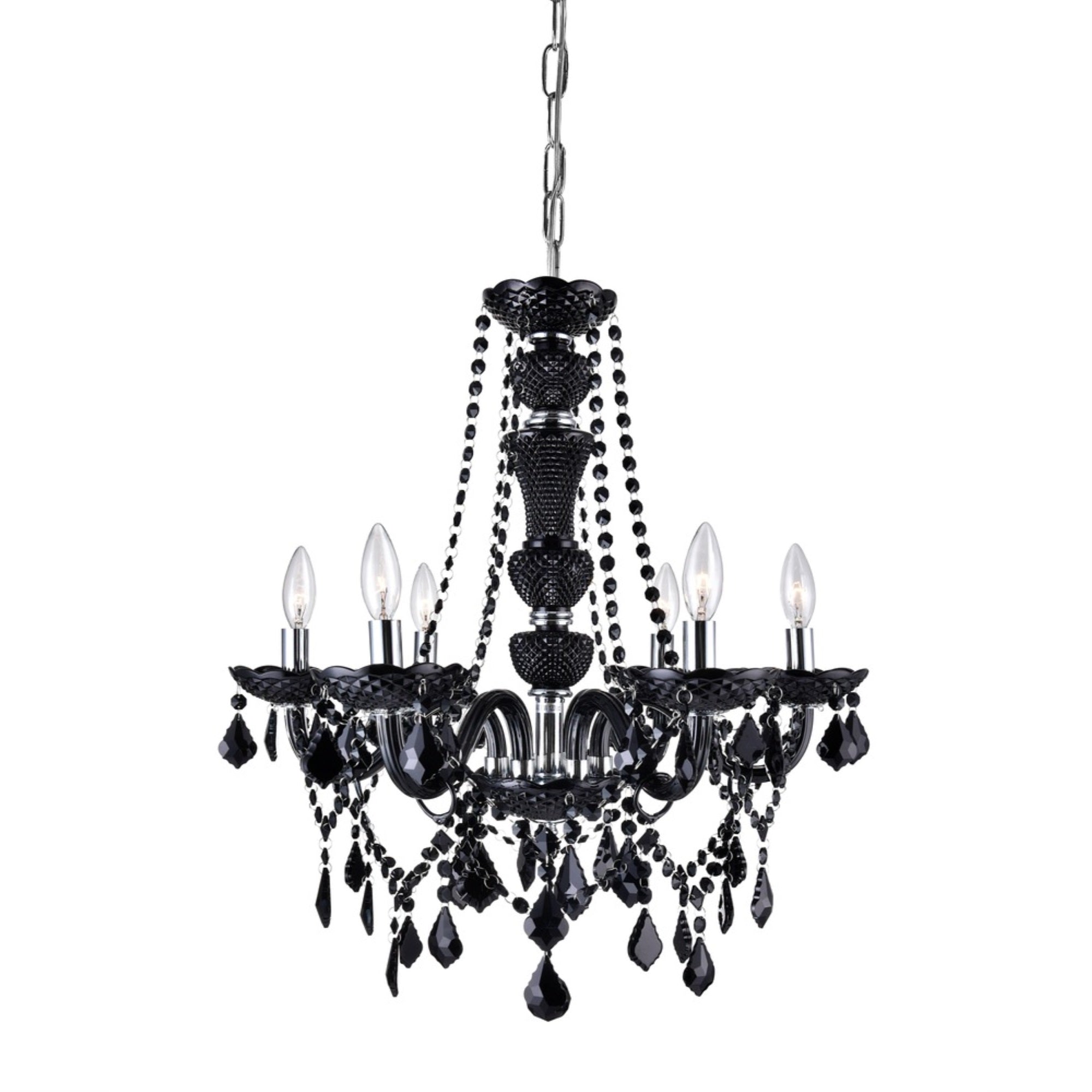 6 Light Up Chandelier with Chrome finish