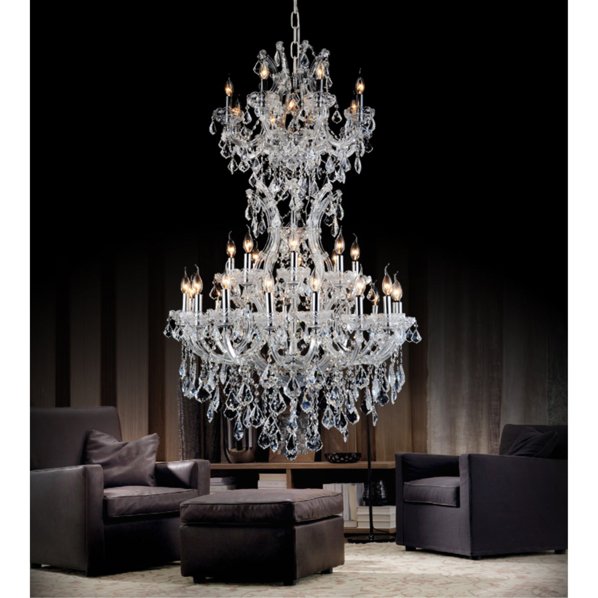 34 Light Up Chandelier with Chrome finish