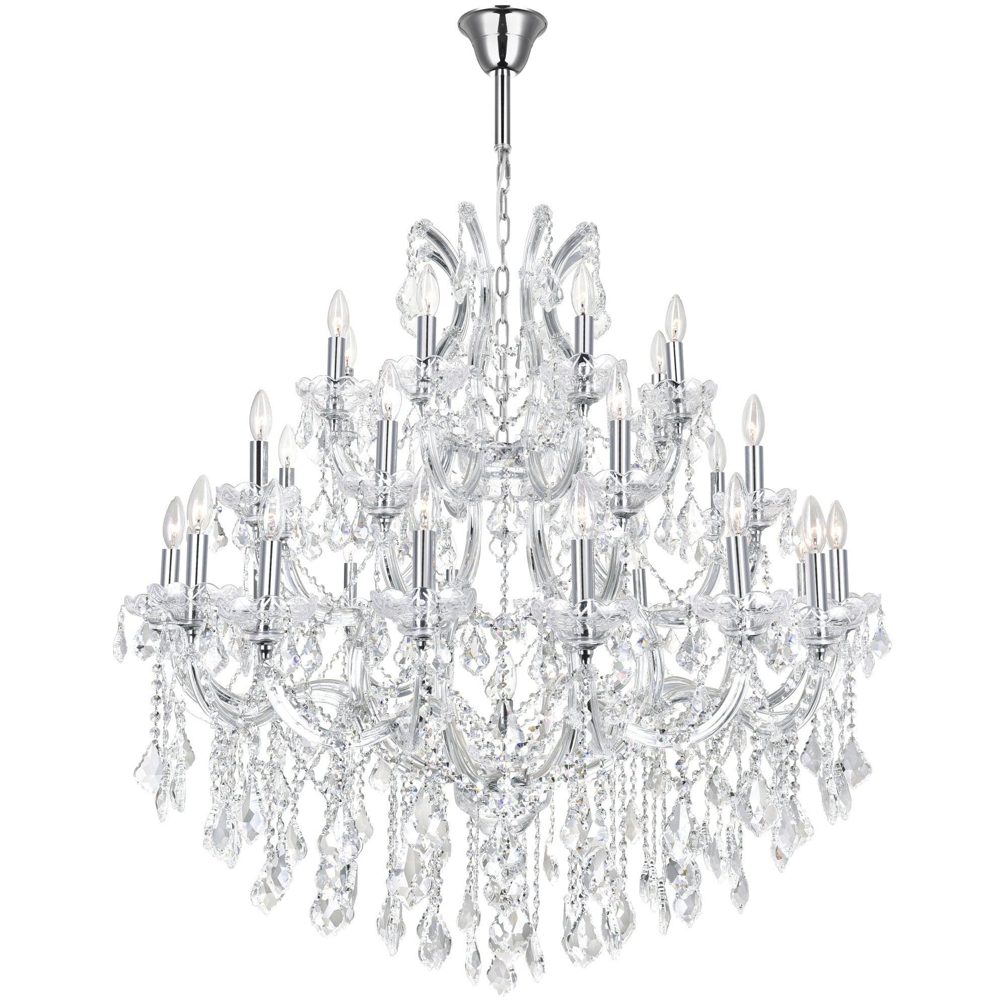 33 Light Up Chandelier with Chrome finish