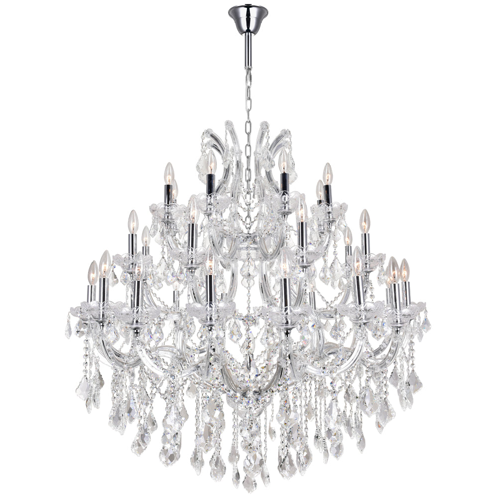 Cwi Lighting Maria Theresa 33-Light Chrome Metal Chandelier - Clear Elegance