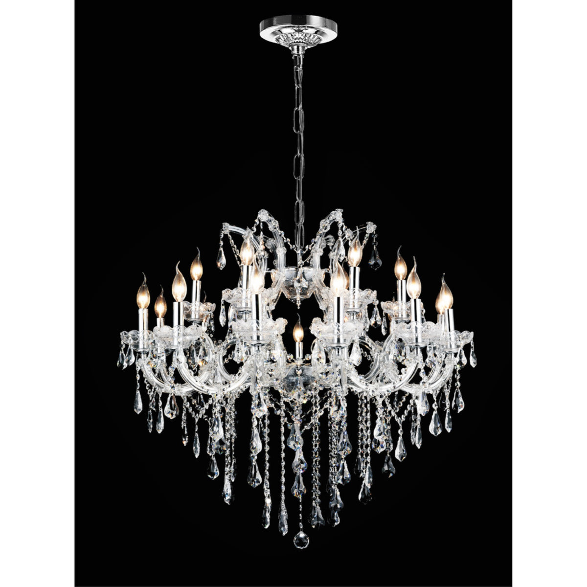 19 Light Up Chandelier with Chrome finish