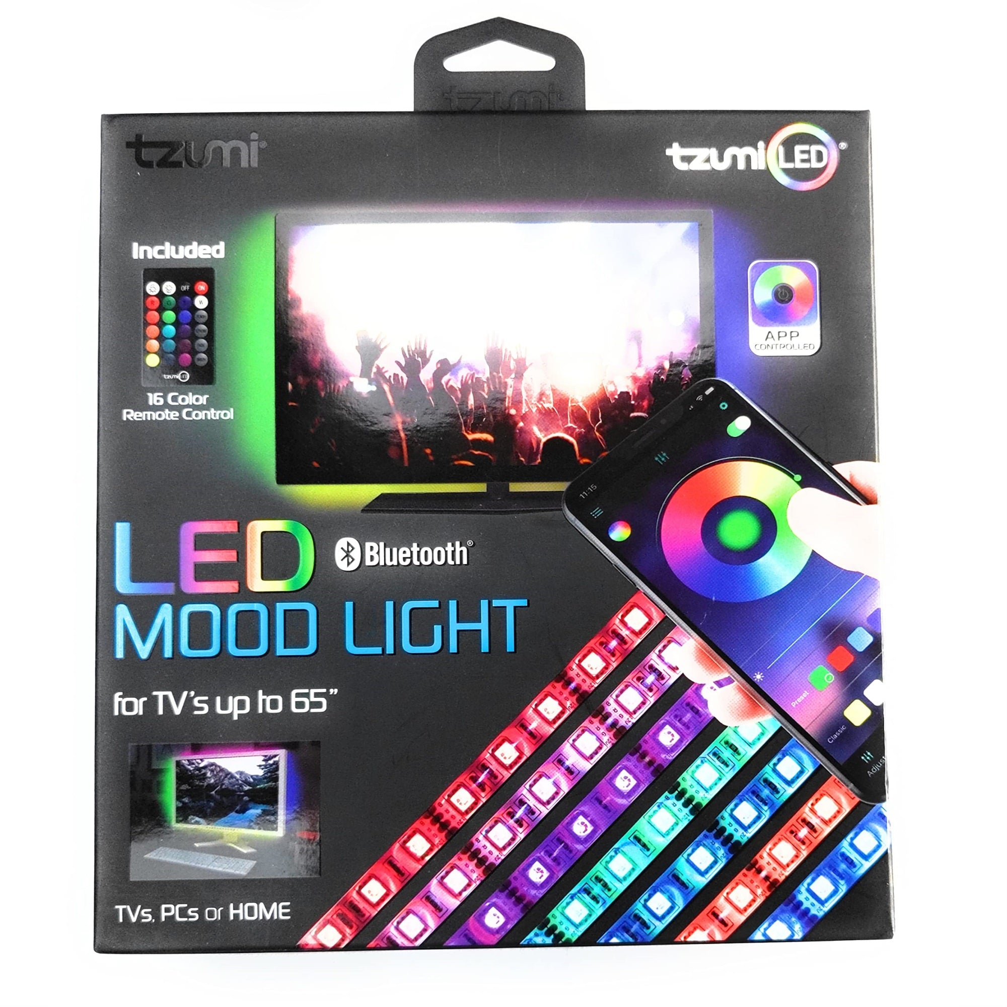 Tzumi Led Mood Light With App Control - White Plastic Design For Home Ambiance