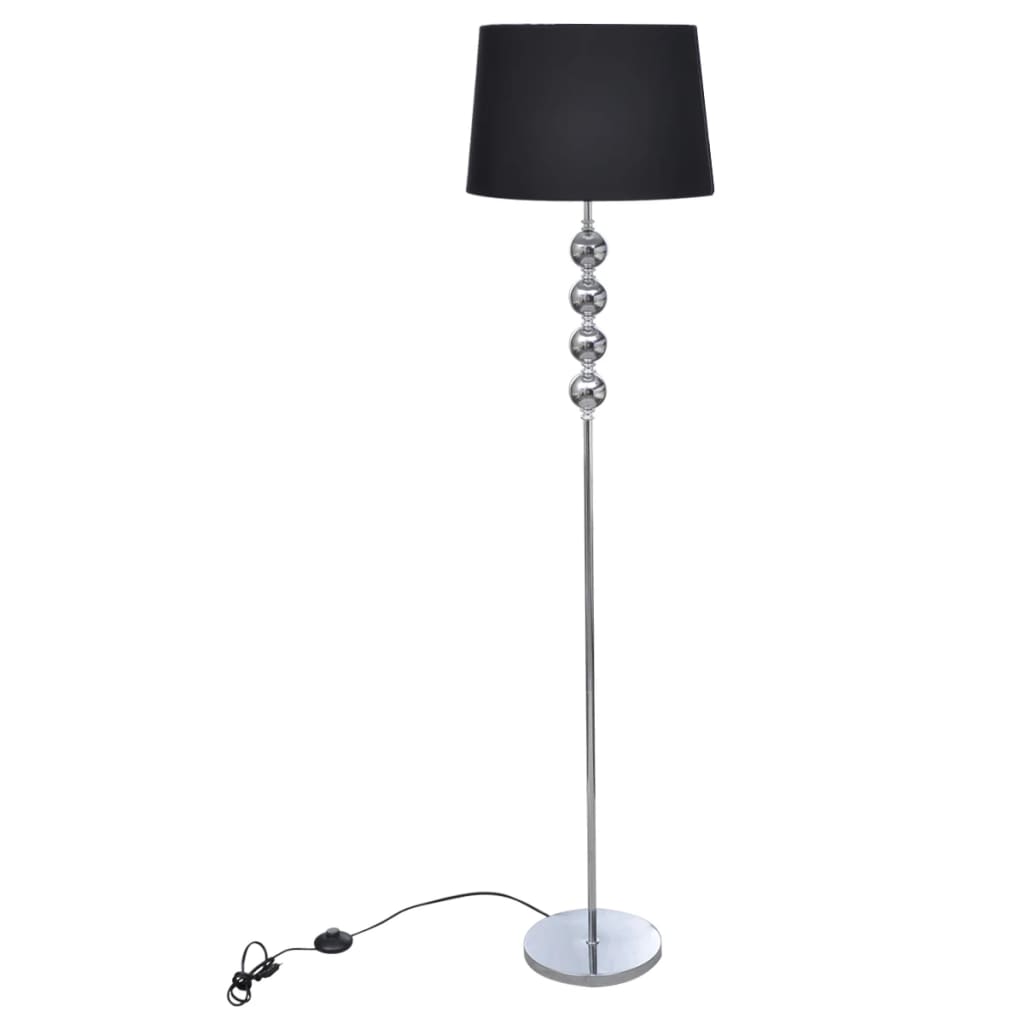 vidaXL Floor Lamp Shade with High Stand 4 Ball Stack Decoration Black