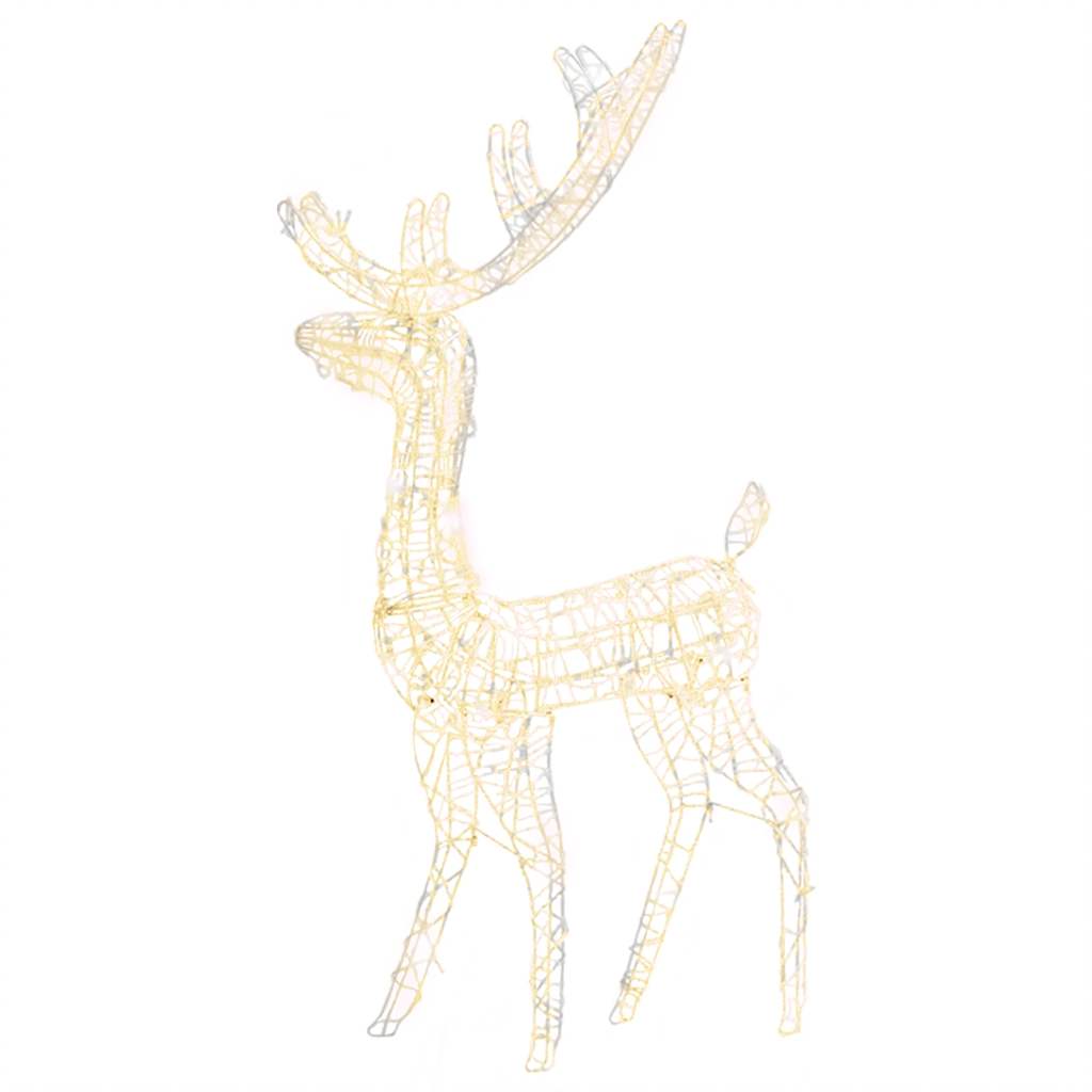 vidaXL Acrylic Reindeer Christmas Decoration - 4 ft, Warm White, 140 LEDs, Indoor/Outdoor, 8 Lighting Modes, Model 329781