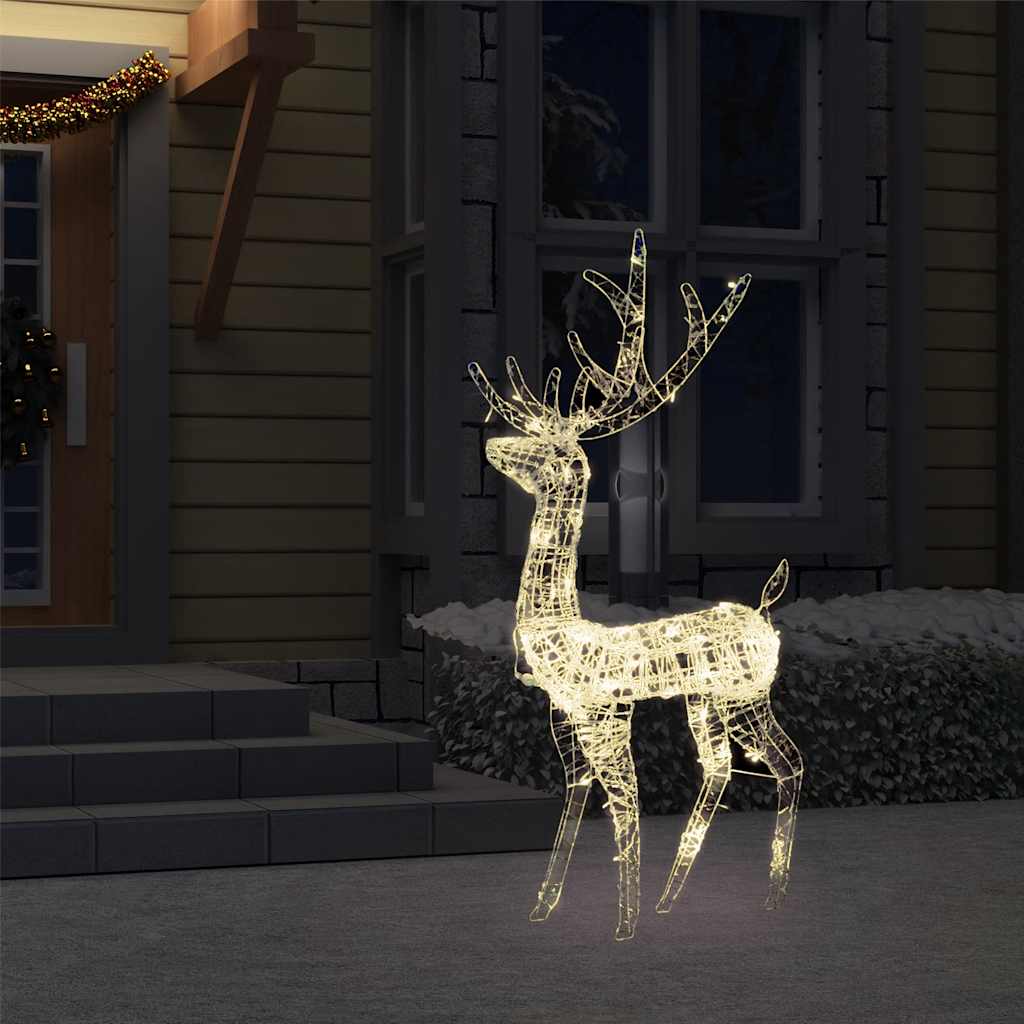 vidaXL Acrylic Reindeer Christmas Decoration - 4 ft, Warm White, 140 LEDs, Indoor/Outdoor, 8 Lighting Modes, Model 329781