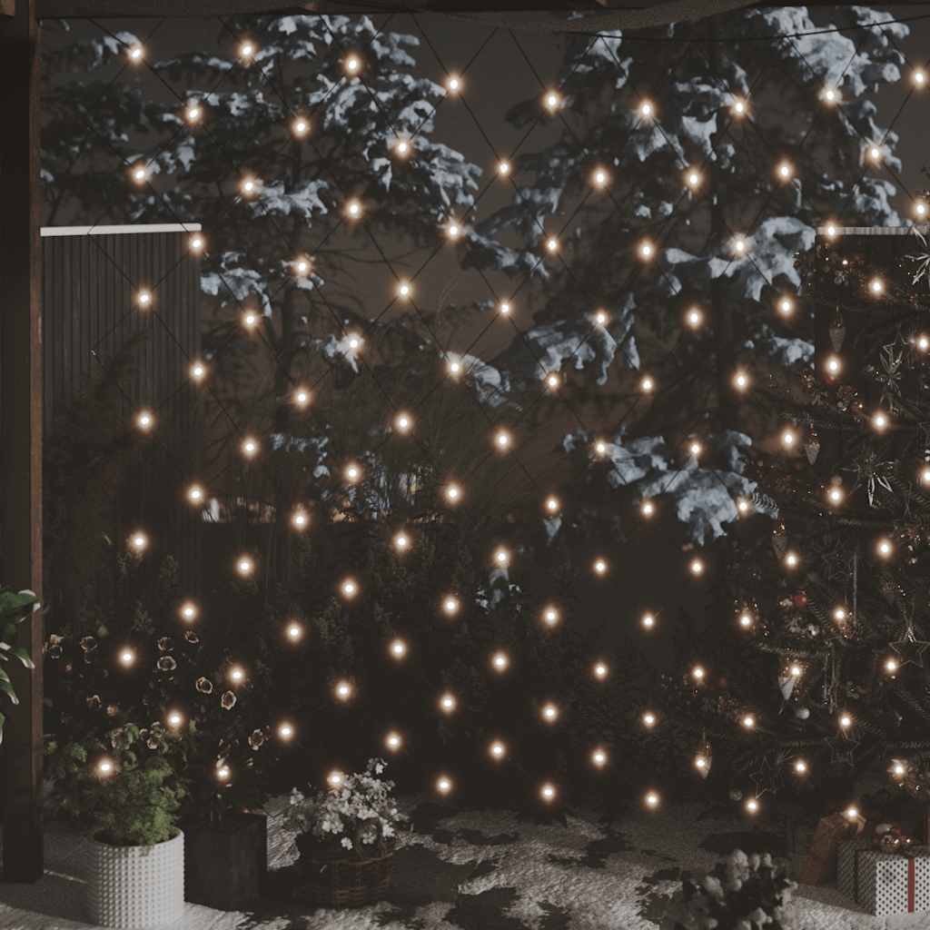 vidaXL Christmas Net Light - Warm White, 204 LED, 9.8x6.6, Indoor/Outdoor, Polyvinyl Chloride