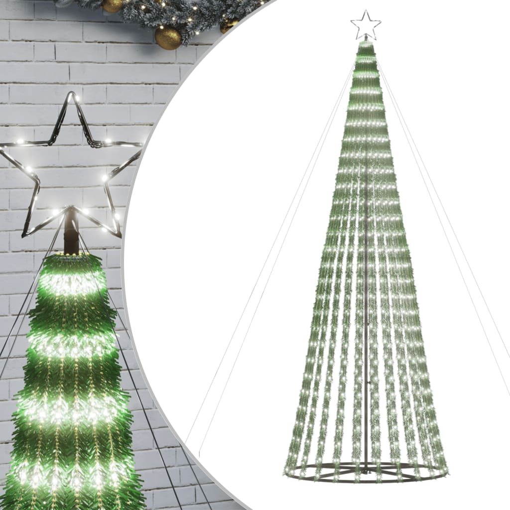 vidaXL Weihnachtsbaum Kegelform 688 LEDs Kaltwei 300 cm