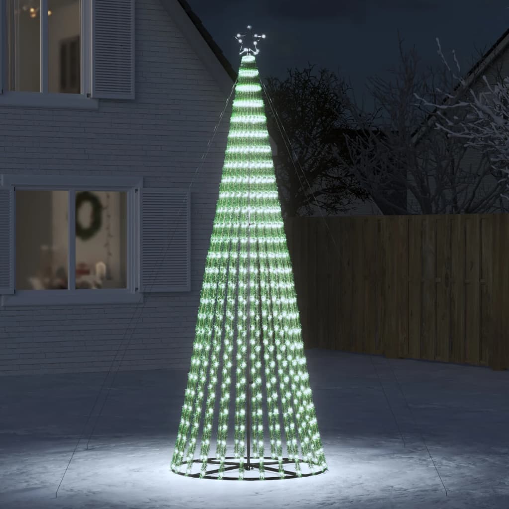 vidaXL Weihnachtsbaum Kegelform 688 LEDs Kaltwei 300 cm