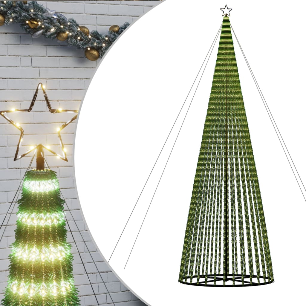 vidaXL Weihnachtsbaum Kegelform 1544 LEDs Warmwei 500 cm