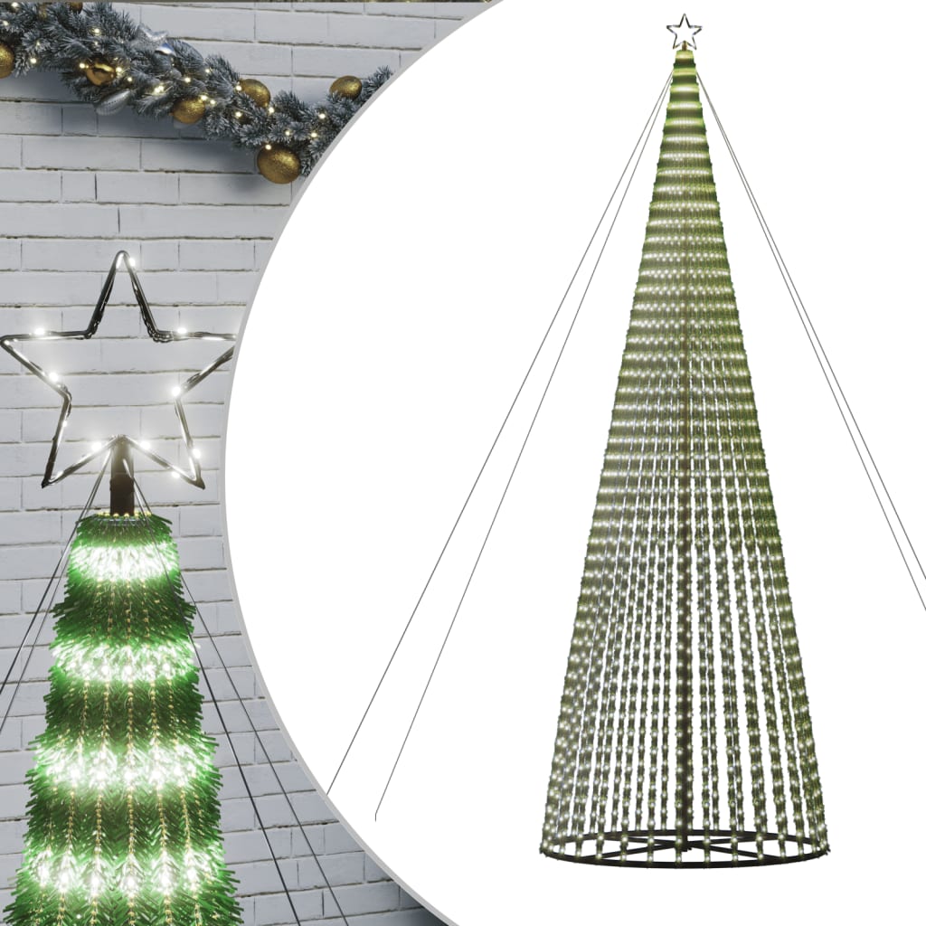 vidaXL Weihnachtsbaum Kegelform 1544 LEDs Kaltwei 500 cm