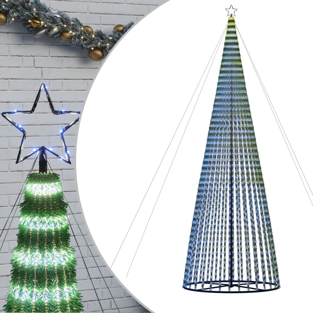 vidaXL Weihnachtsbaum Kegelform 1544 LEDs Blau 500 cm