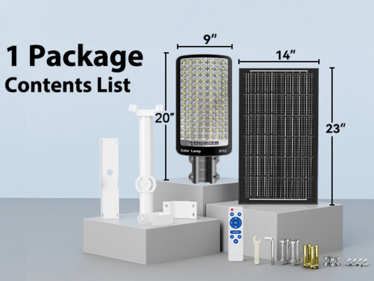 9000W Solar Street Light Aluminum Outdoor, Solar Lights Outdoor Waterproof IP65, 190,000 Lumen Solar Flood Lights with Remote