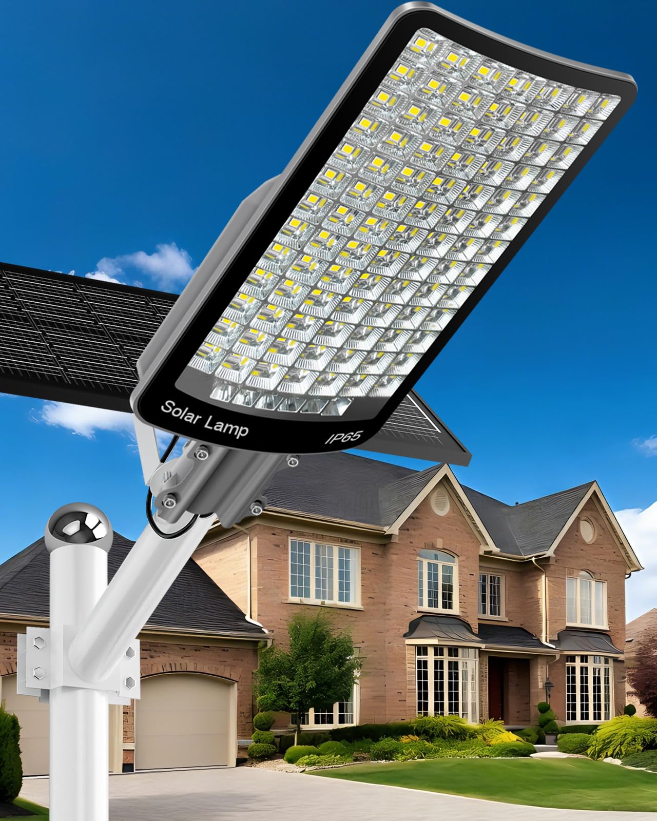 9000W Solar Street Light Aluminum Outdoor, Solar Lights Outdoor Waterproof IP65, 190,000 Lumen Solar Flood Lights with Remote