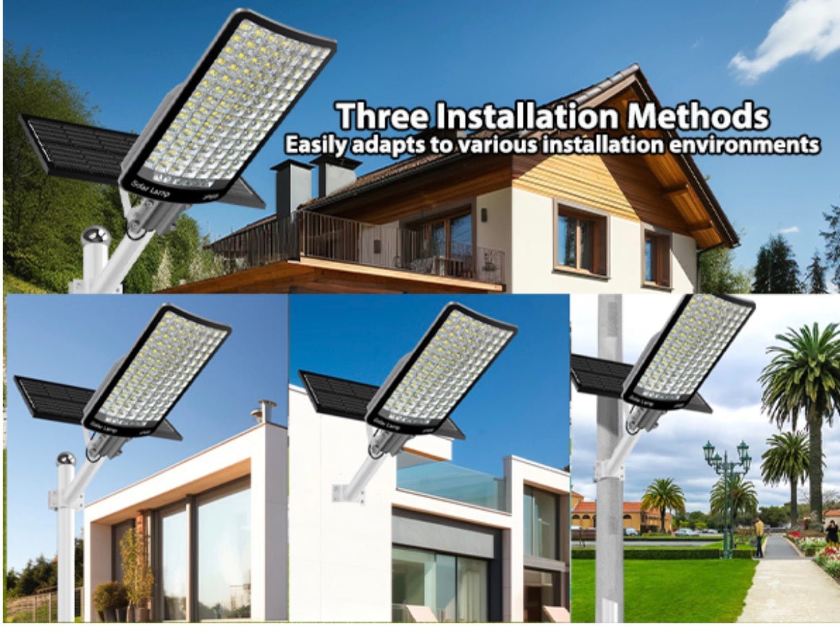 9000W Solar Street Light Aluminum Outdoor, Solar Lights Outdoor Waterproof IP65, 190,000 Lumen Solar Flood Lights with Remote