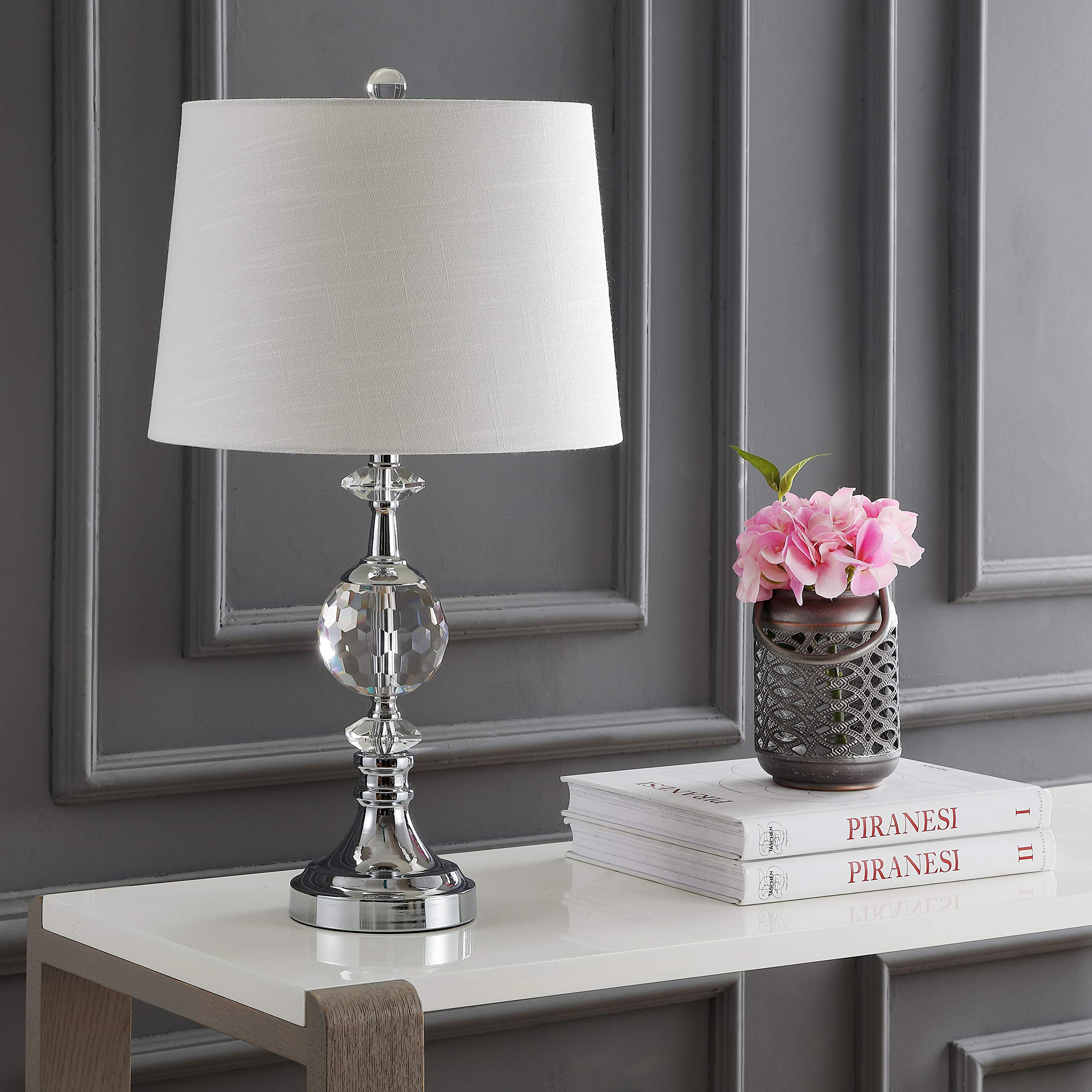 JONATHAN Y Channing Table Lamp LED Crystal/Metal 25.5 in Clear/Chrome Model JYL5036A