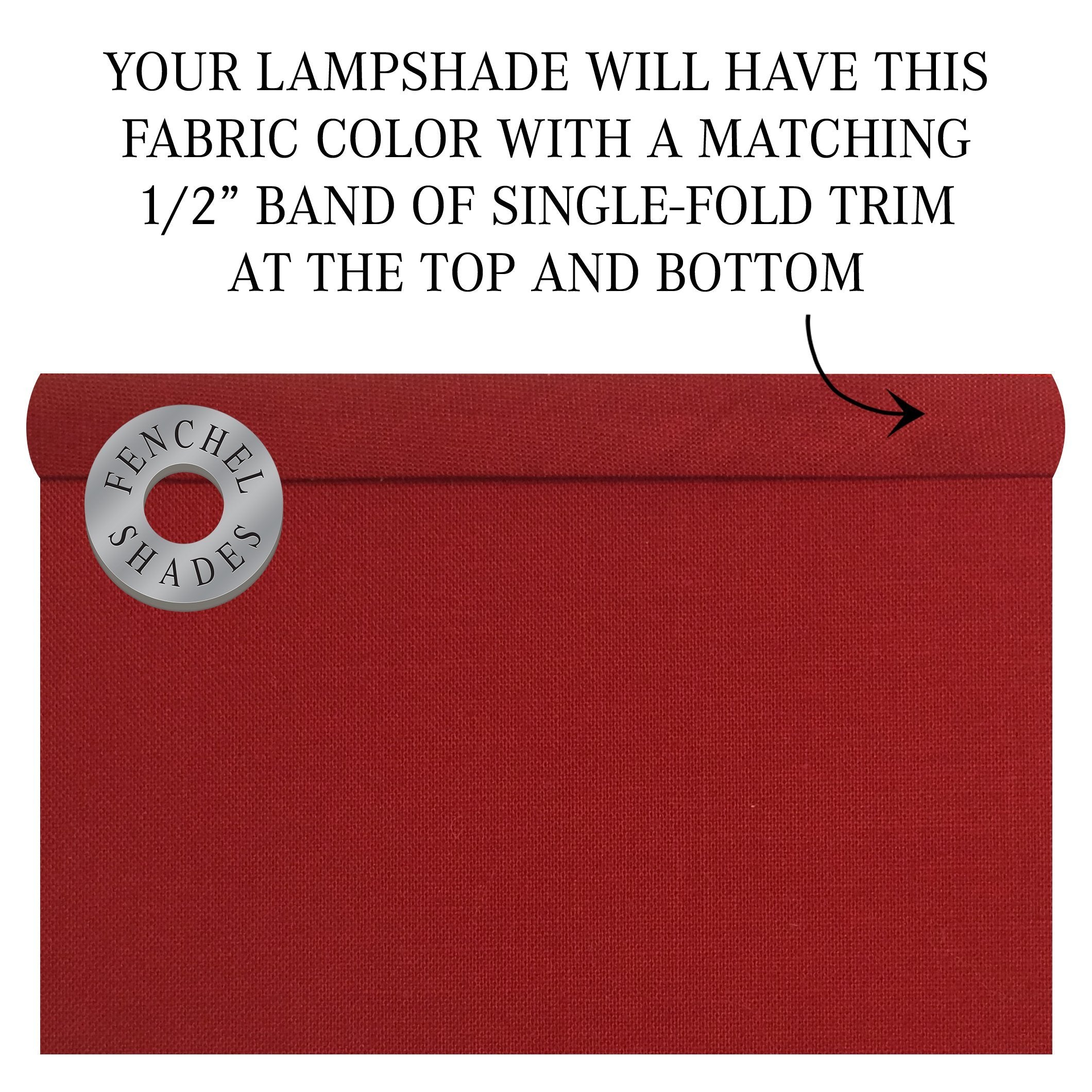 Fenchelshades.Com 12'' Top Diameter X 12'' Bottom Diameter X 14'' Height Fabric Drum Lampshade Spider Attachment (Linen Rich Red