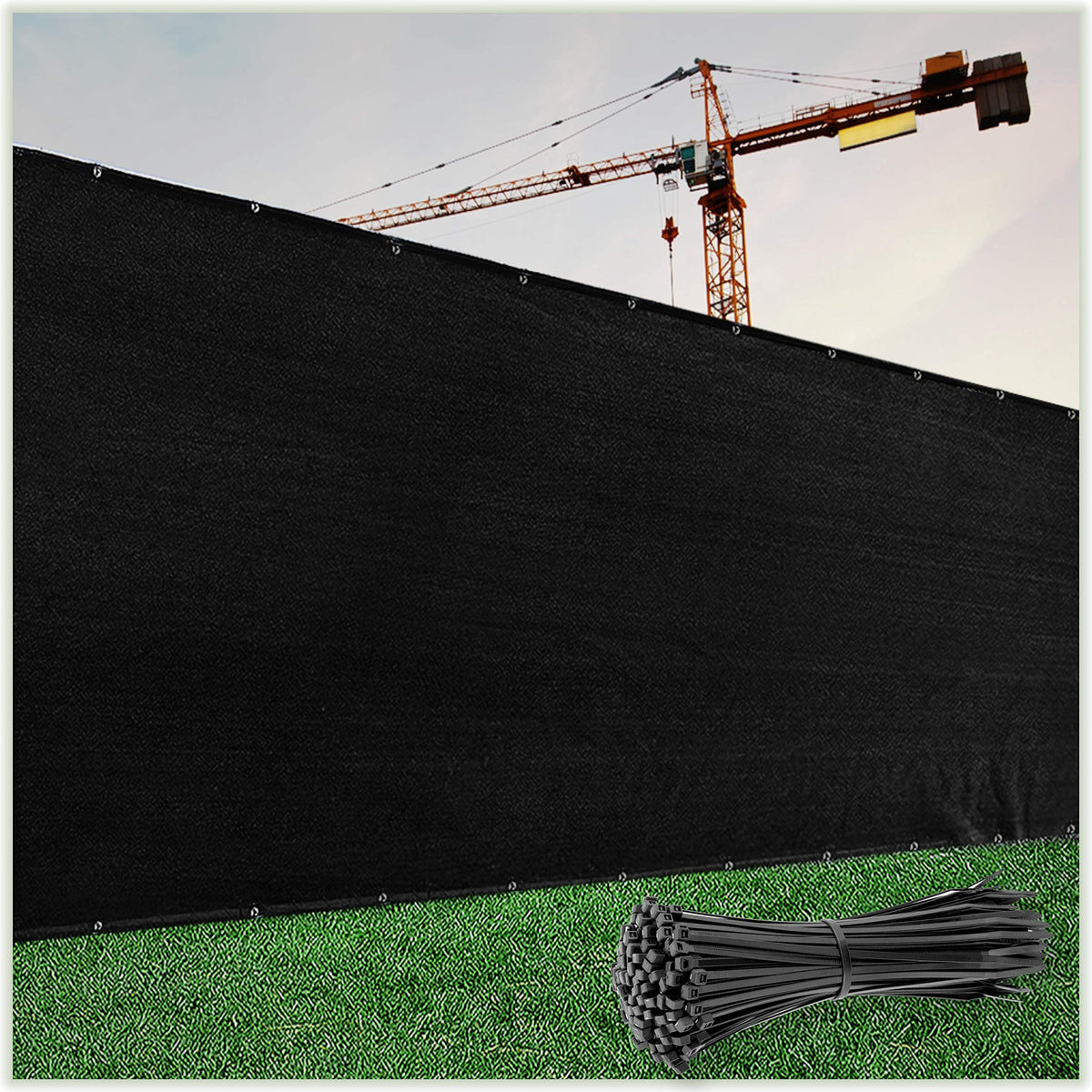 Colourtree Customized Size Fence Screen Privacy Screen Black 6 X 159 - Commercial Grade 170 Gsm - Heavy Duty - 3 Years Warranty
