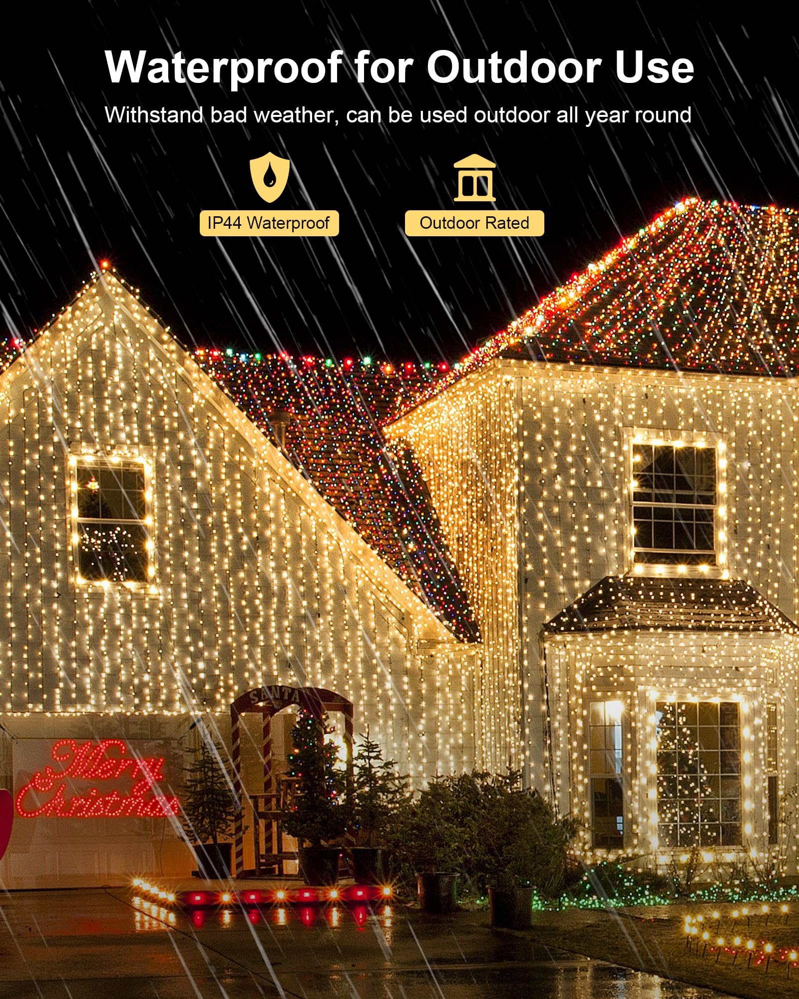 Topkda C7 Led Christmas String Lights, 25.16Ft 50 Led Connectable Outdoor Indoor Decorative Light Strand, Warm White Xmas Holida