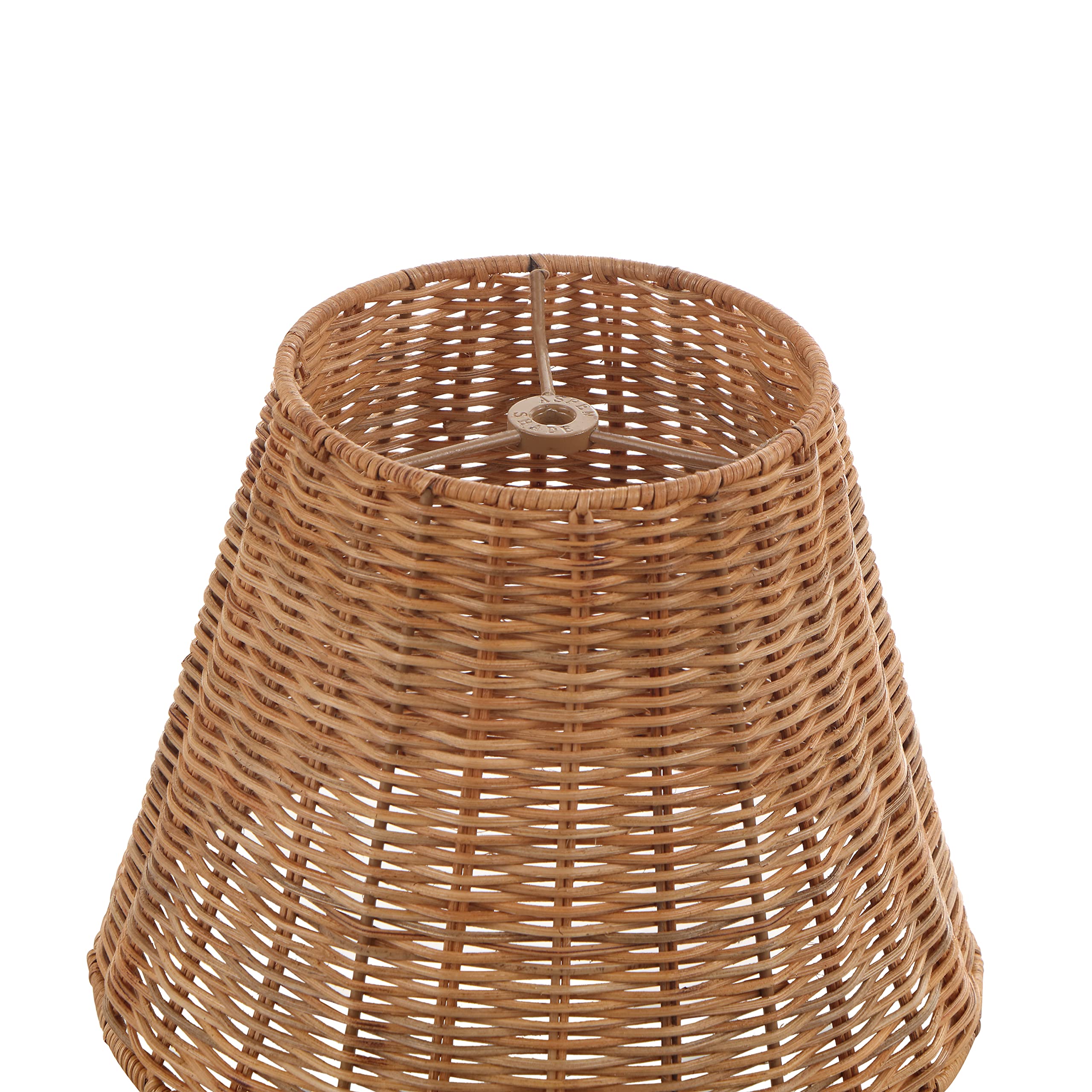 Aspen Creative Empire Rattan Spider Shade - 6" Top x 10" Bottom x 8" Slant, Natural Rattan, Model 32985