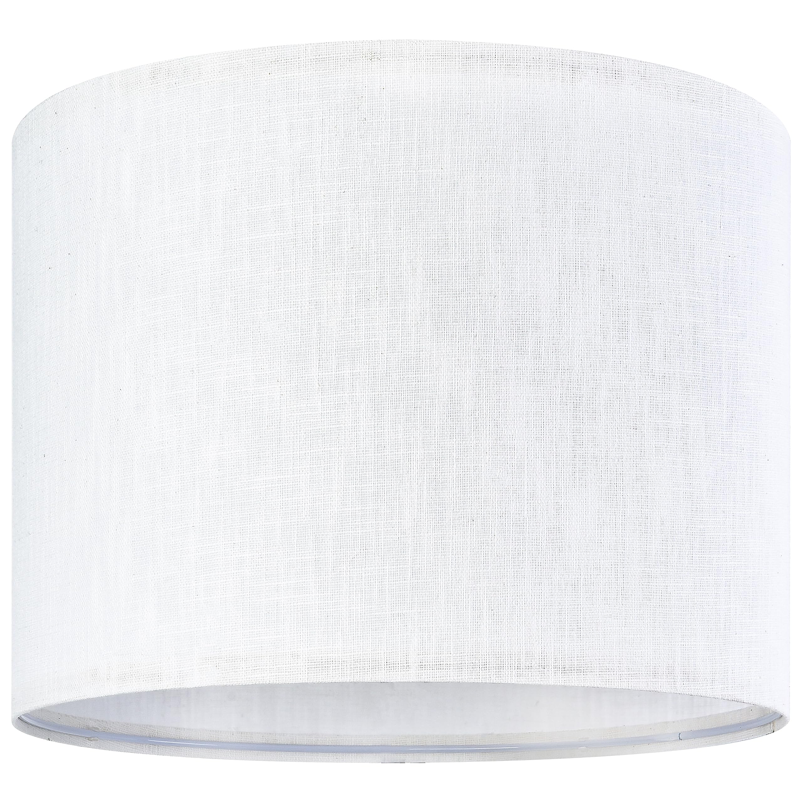 Go&So White Textured Drum Lampshade Medium Lamp Shade 13'' Top X 13'' Bottom X 10'' High (Spider) Modern Linen Lamp Shades For T
