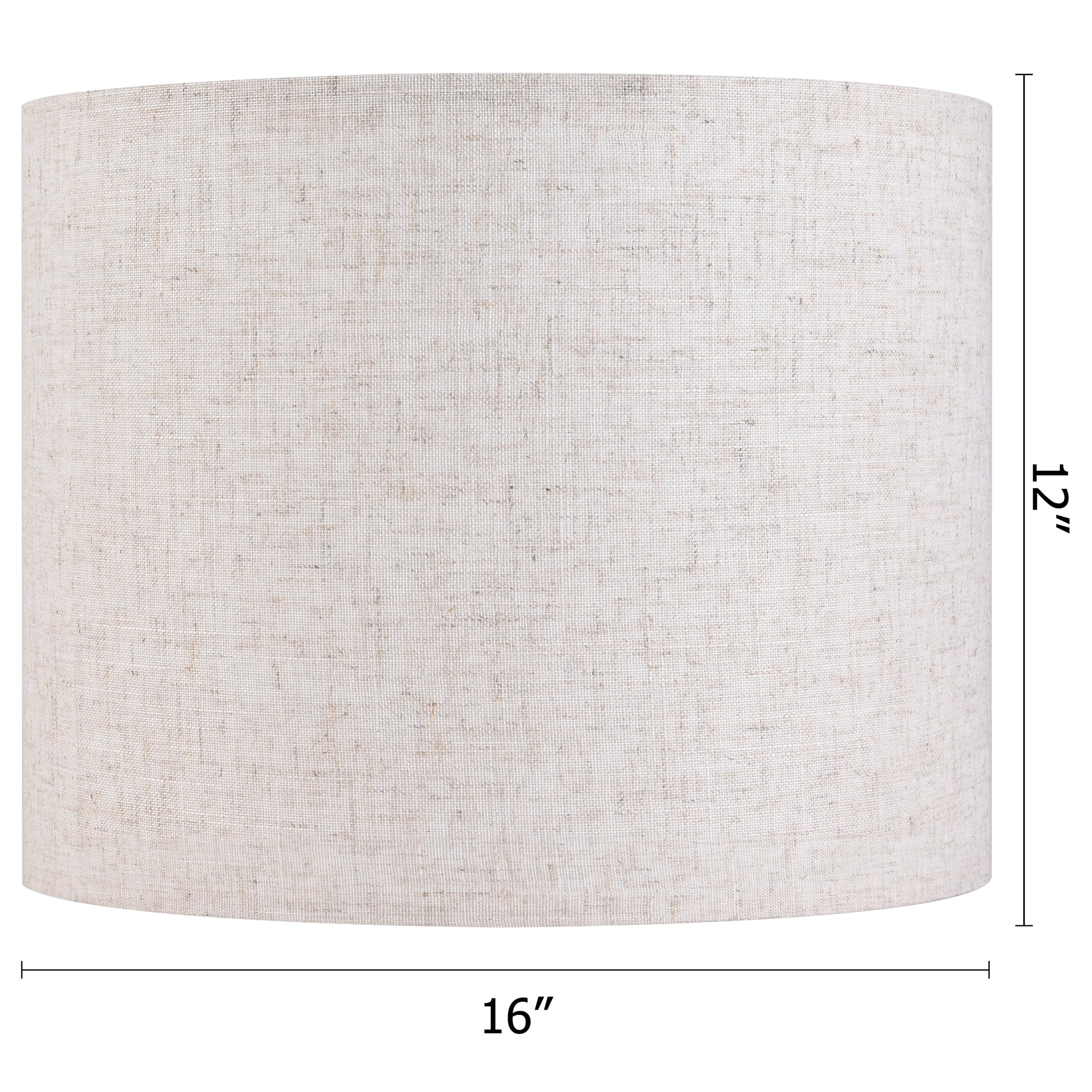 Large Drum Lamp Shades Set Of 2 Oatmeal Linen Lampshade 16'' Top X 16'' Bottom X 12'' High (Spider) Farmhouse Lampshade For Tabl