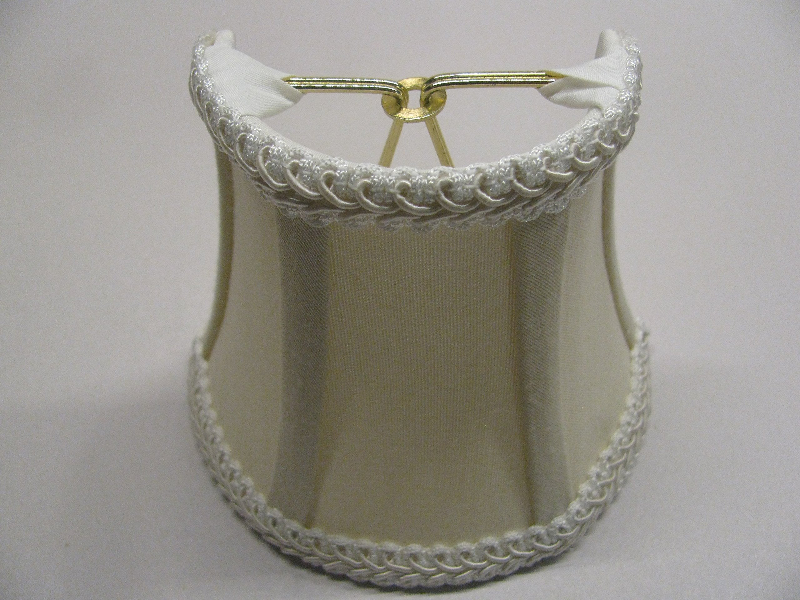 Upgradelights 5 Inch Clip on Chandelier Half Shade, Eggshell Silk