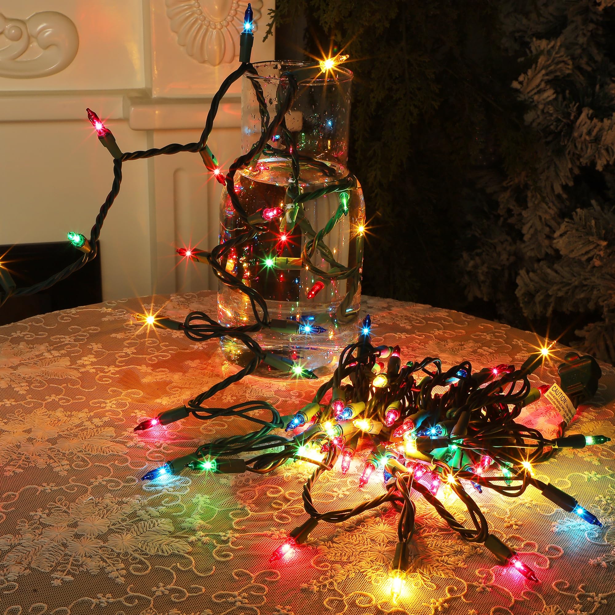 Watereem Multicolor Christmas String Lights  100 Count  Incandescent Mini Christmas Lights  Connectable Xmas Tree Light For Indoor Outdoor Garland Birthday Holiday Wedding Festival Party