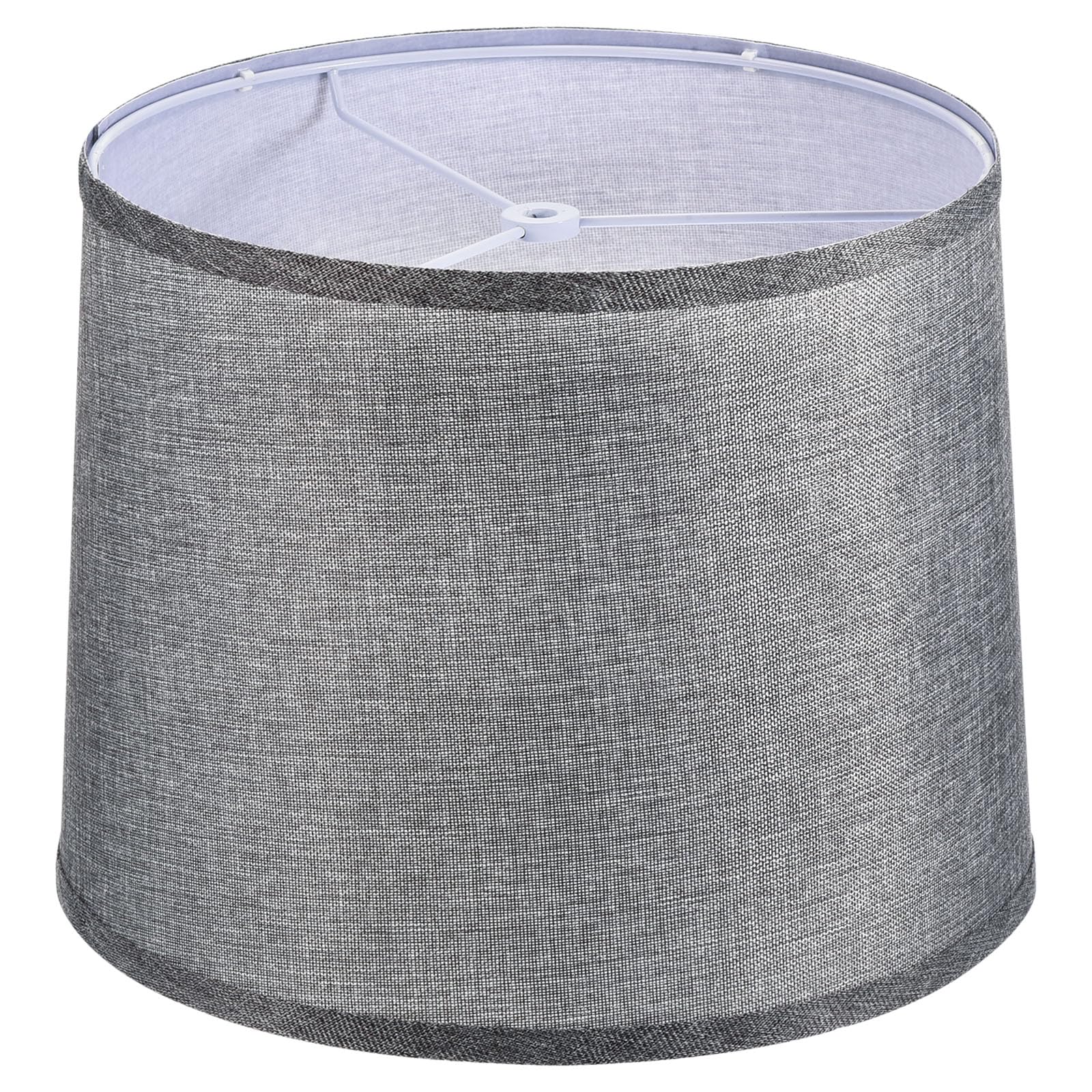 Patikil Lamp Shades For Table Lamps 11.4" Top X 12.6" Bottom X 9.8" High Drum Lamp Shades For Floor Lamps Medium Linen Lampshade Easy Assembly For Lamp Replacement, Gray